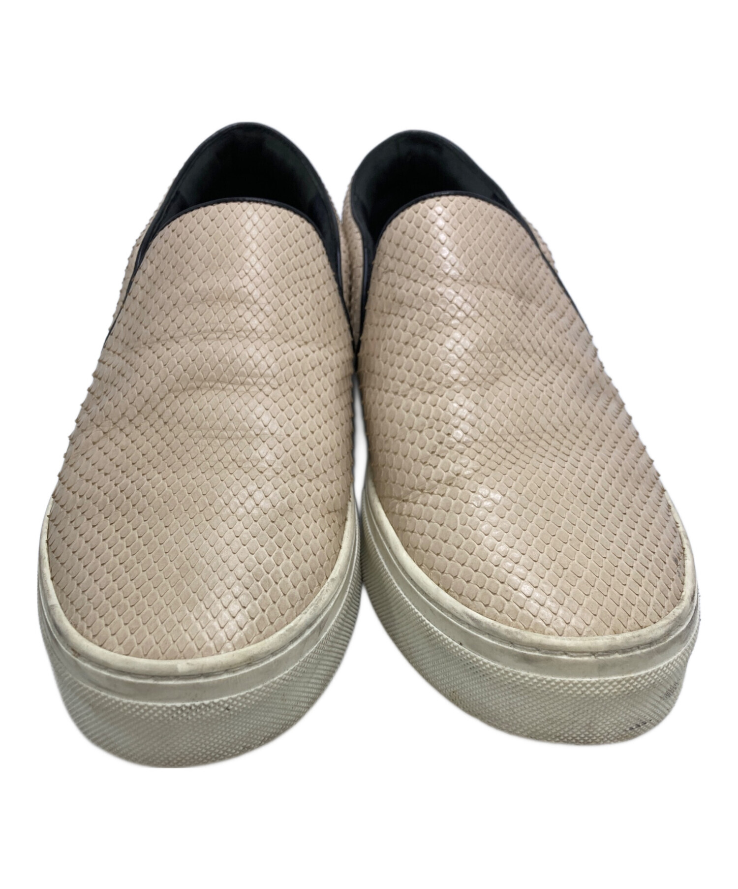 中古・古着通販】CELINE (セリーヌ) パイソン柄スリッポン ベージュ 