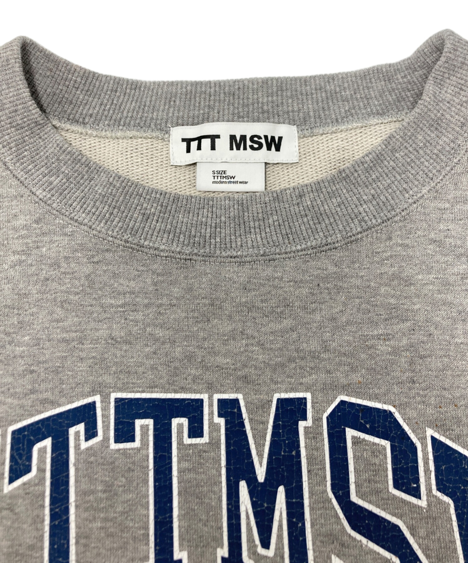 中古・古着通販】TTT MSW (ティー) College logo crew neck sweat