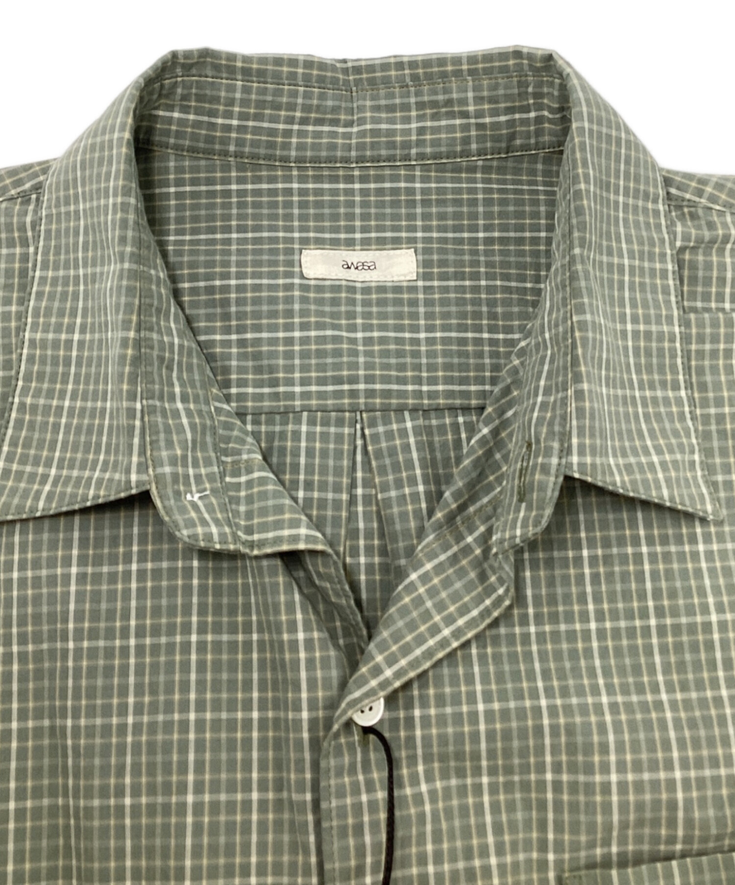 中古・古着通販】awasa (アワサ) レギュラーカラーシャツ グリーン 
