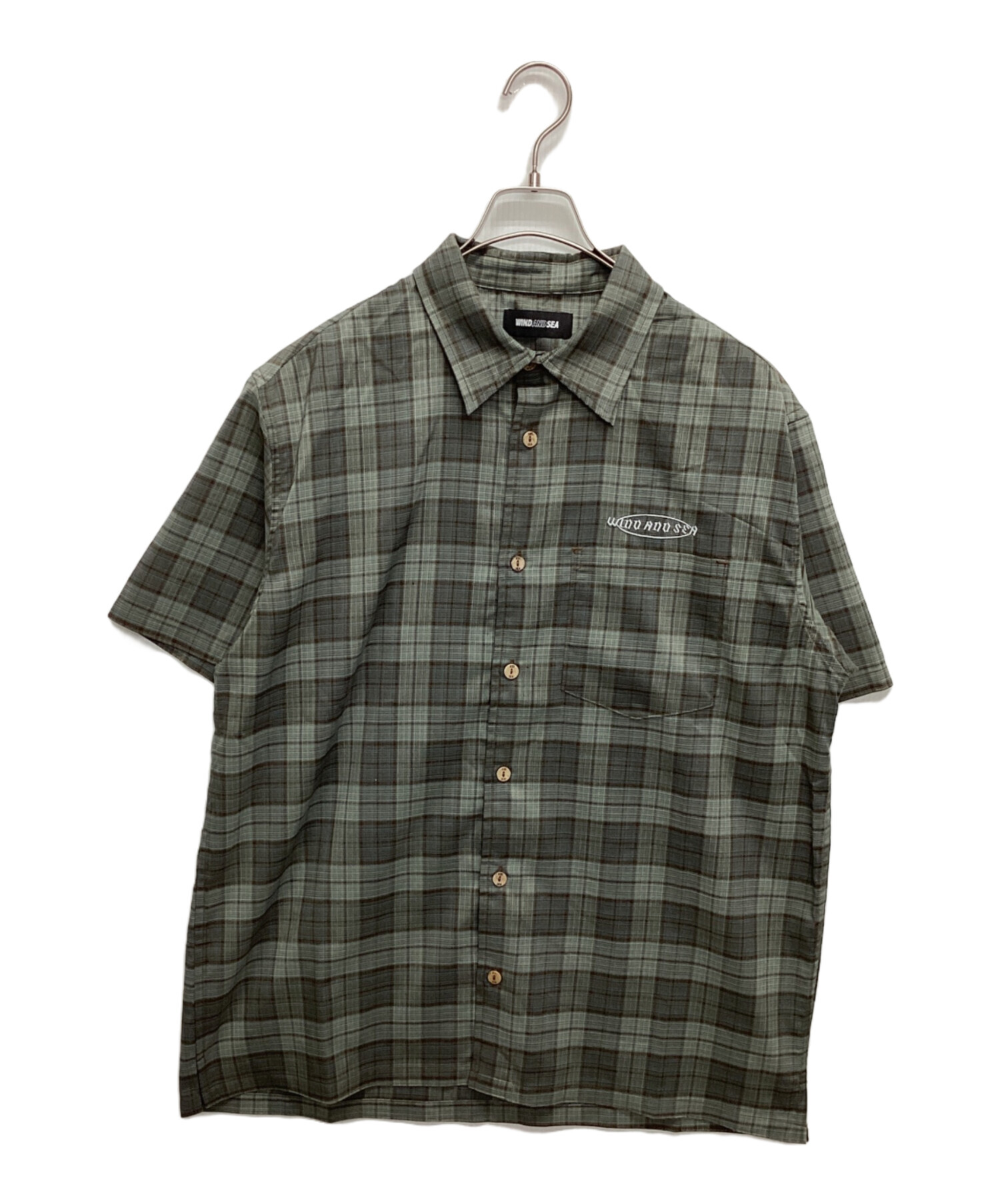 中古・古着通販】WIND AND SEA (ウィンダンシー) 半袖チェックシャツ