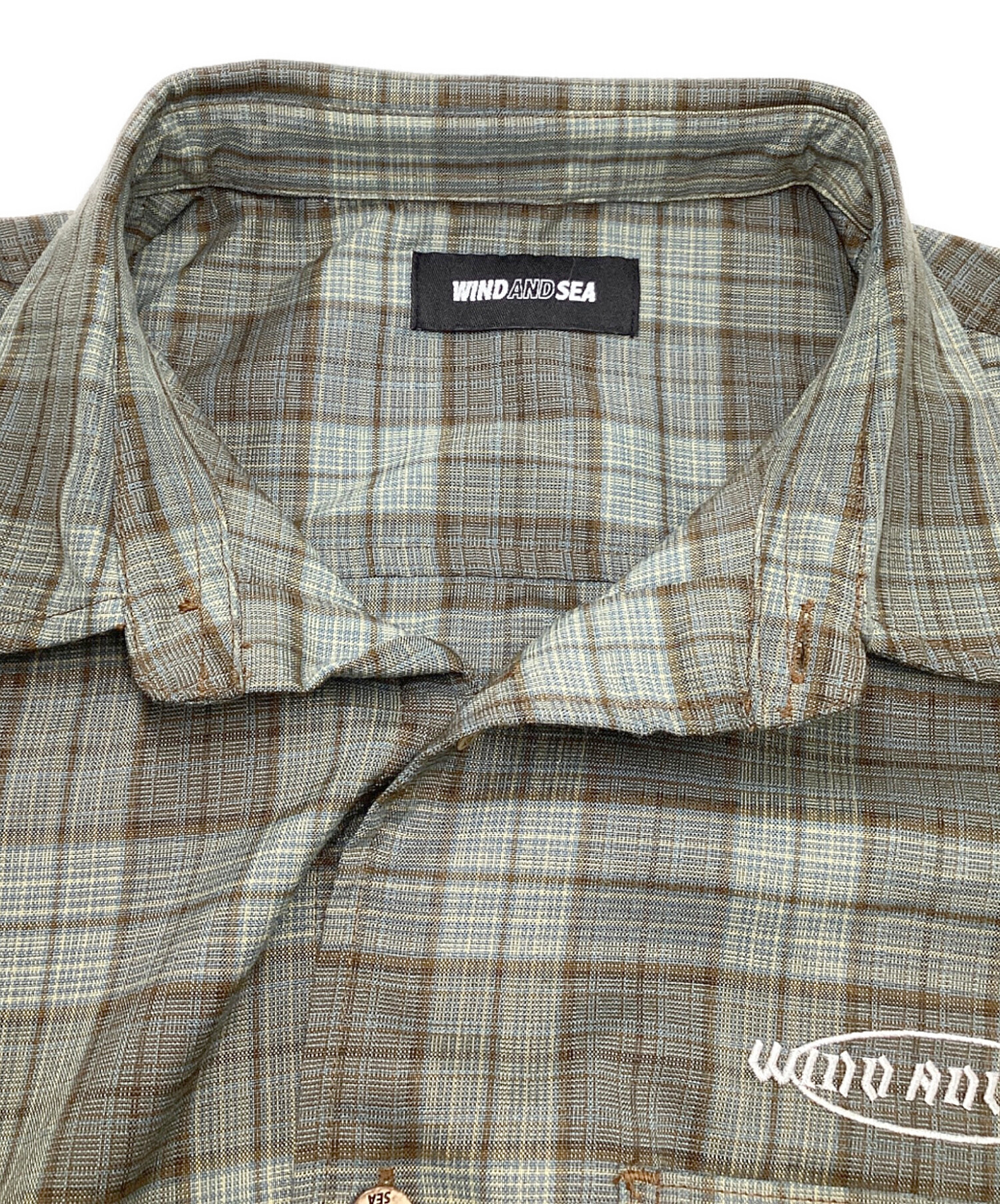中古・古着通販】WIND AND SEA (ウィンダンシー) 半袖チェックシャツ