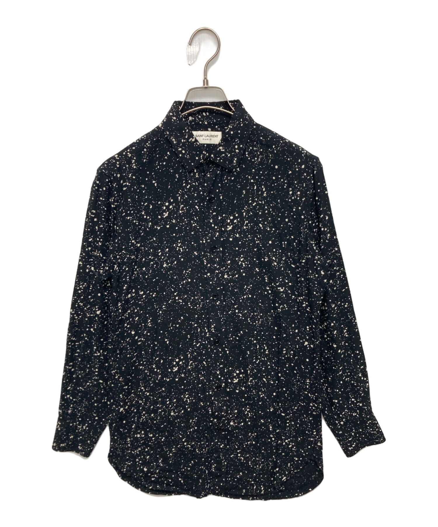 SAINT LAURENT PARIS カジュアルシャツ S 黒 【古着】【中古】【送料無料】 中古・古着通販】Saint Laurent Paris (サンローランパリ) ロゴTシャツ