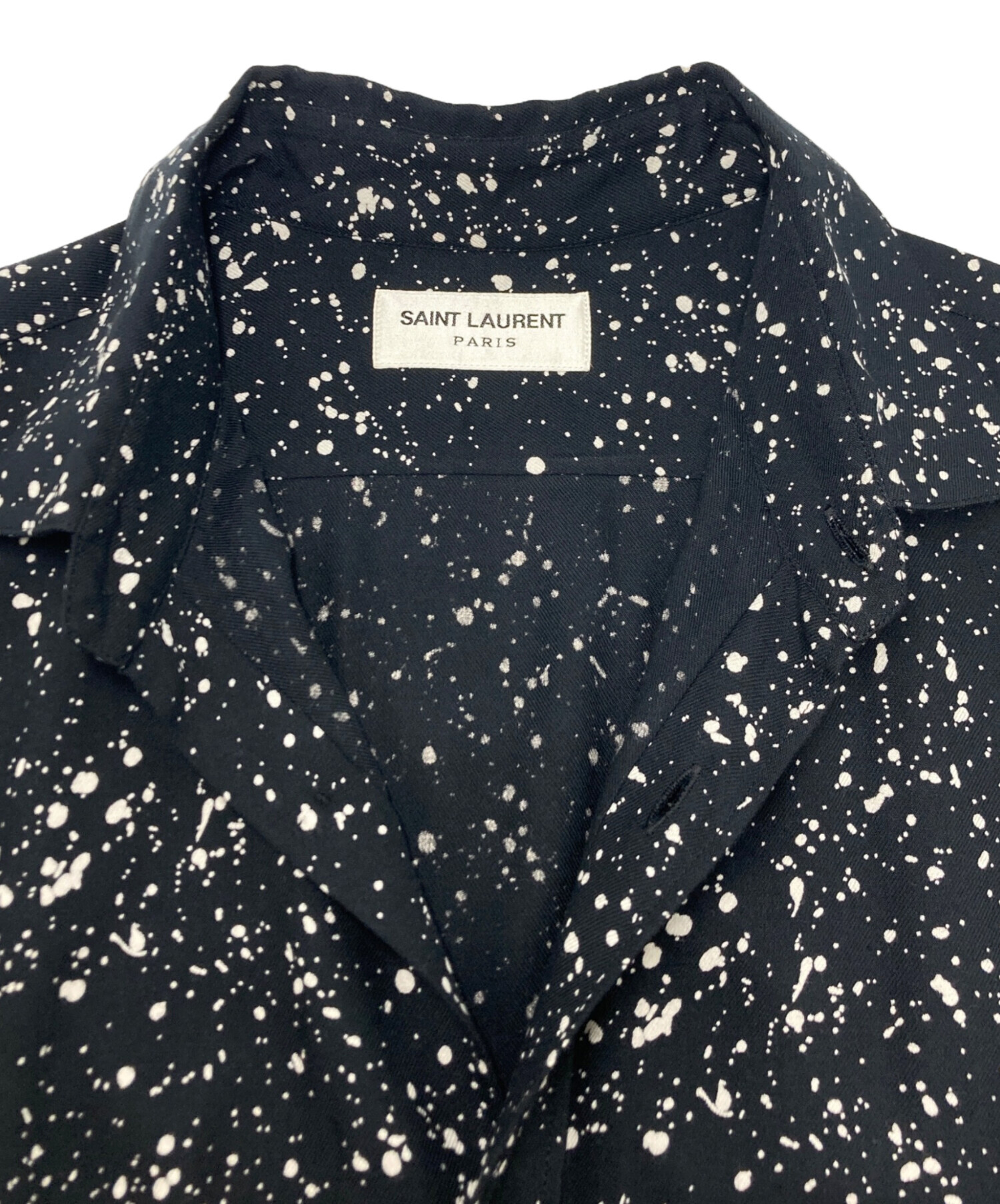 SAINT LAURENT PARIS サンローランパリ ブラウス L 黒 【古着】【中古】【送料無料】 中古・古着通販】Saint Laurent Paris (サンローランパリ) ダブル