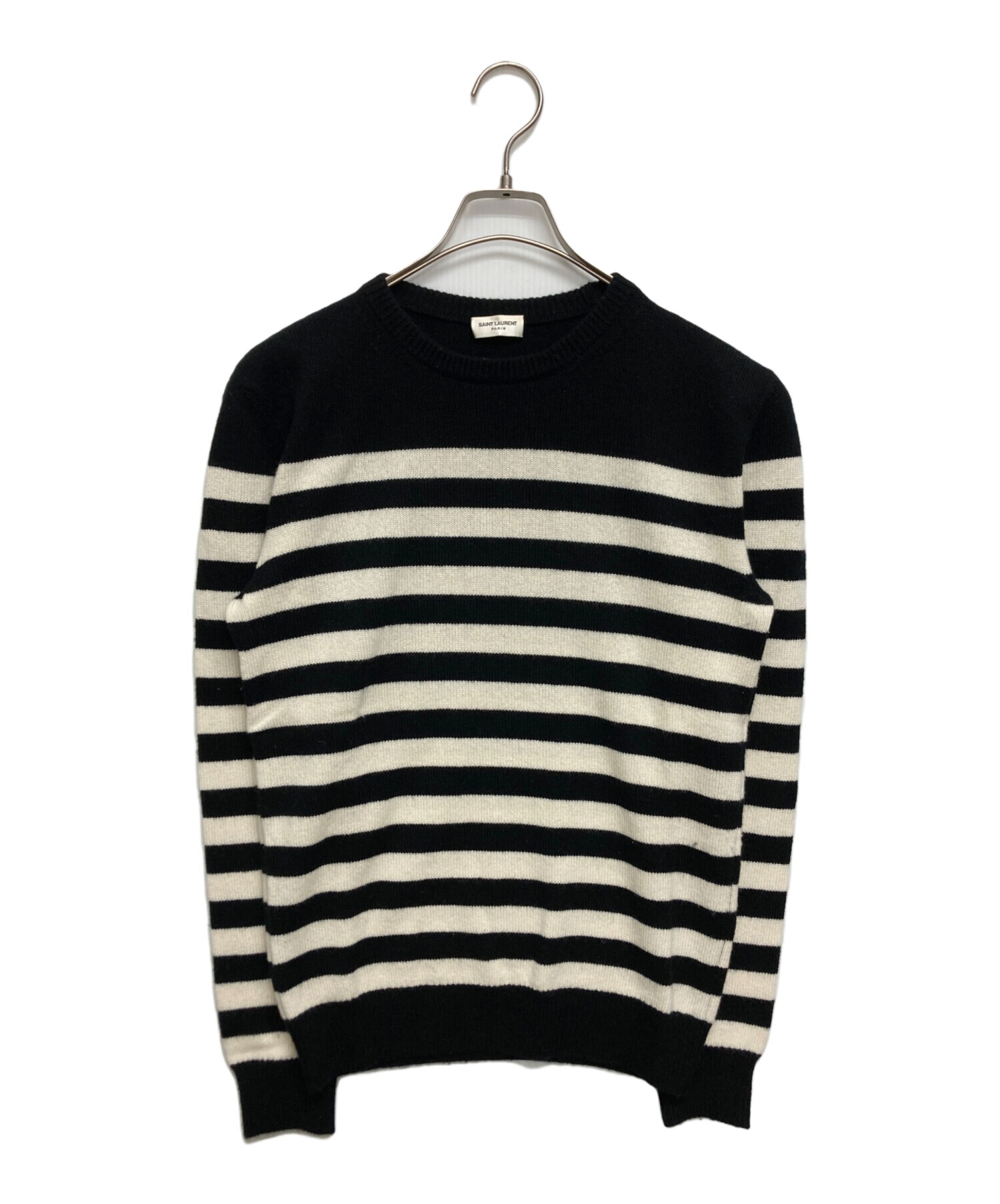 SAINT LAURENT PARIS ボーダーニット セーター 中古・古着通販】Saint Laurent Paris (サンローランパリ) カシミヤ