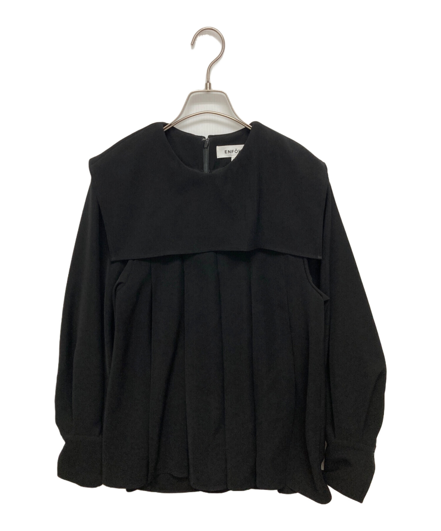 中古・古着通販】ENFOLD (エンフォルド) PLEATS PULLOVER ブラック 