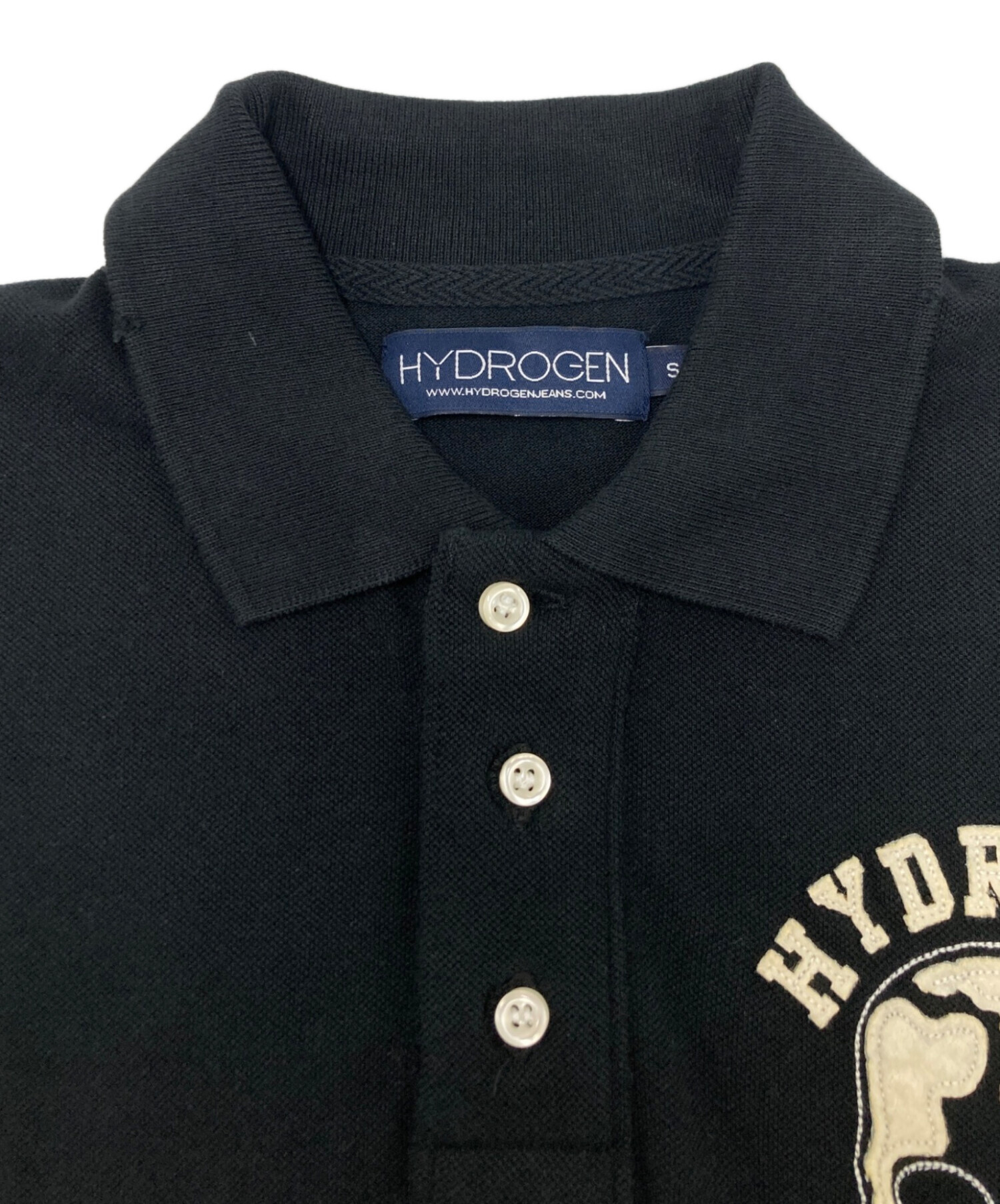 中古・古着通販】HYDROGEN (ハイドロゲン) ポロシャツ ブラック サイズ 
