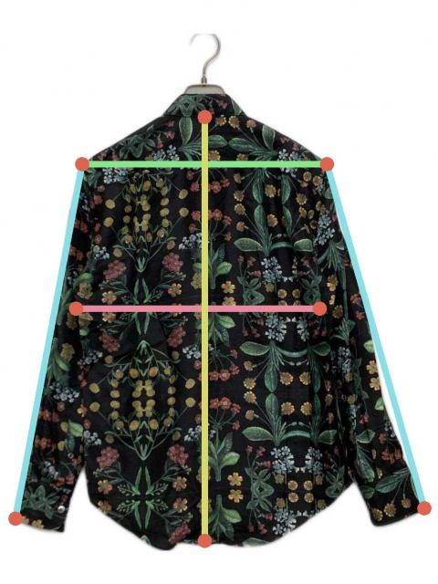 CABaN シルク パレルモフラワープリントレギュラーシャツ 総柄ブラウス 