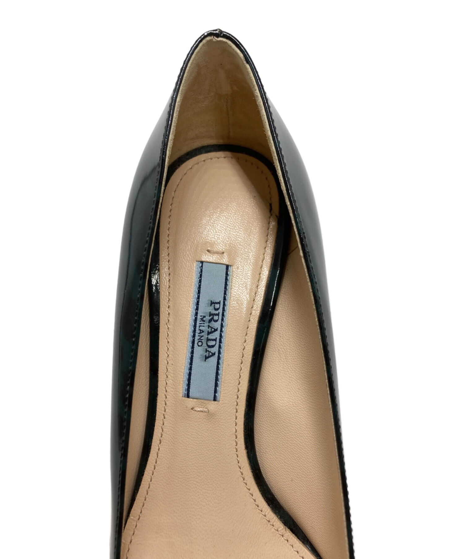 美品‼︎ ◆PRADA◆ パンプス BLACK パテント プラダ 中古・古着通販】PRADA (プラダ) レオパードパテントパンプス グリーン