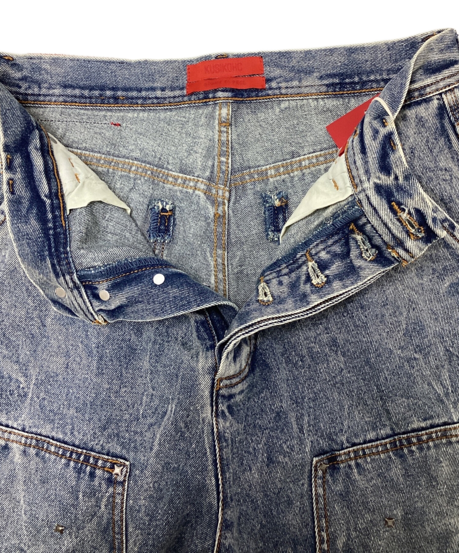 中古・古着通販】KUSIKOHC (クシコック) WORKWEAR MULTI RIVET DENIM