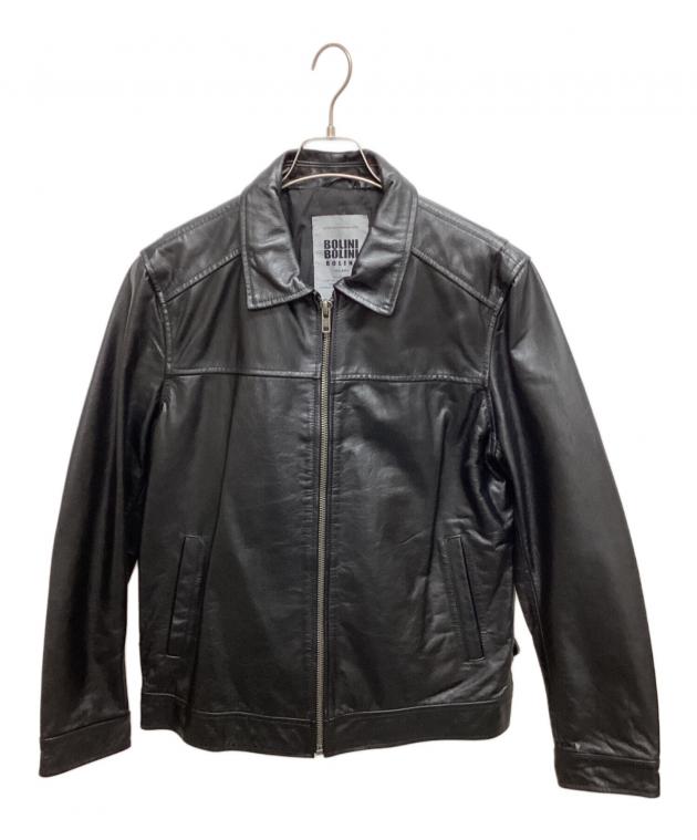 90s italy製 POLLINI シボ革 レザージャケット 0392. 1960's leather sport coat ブラック シボ革 レザー