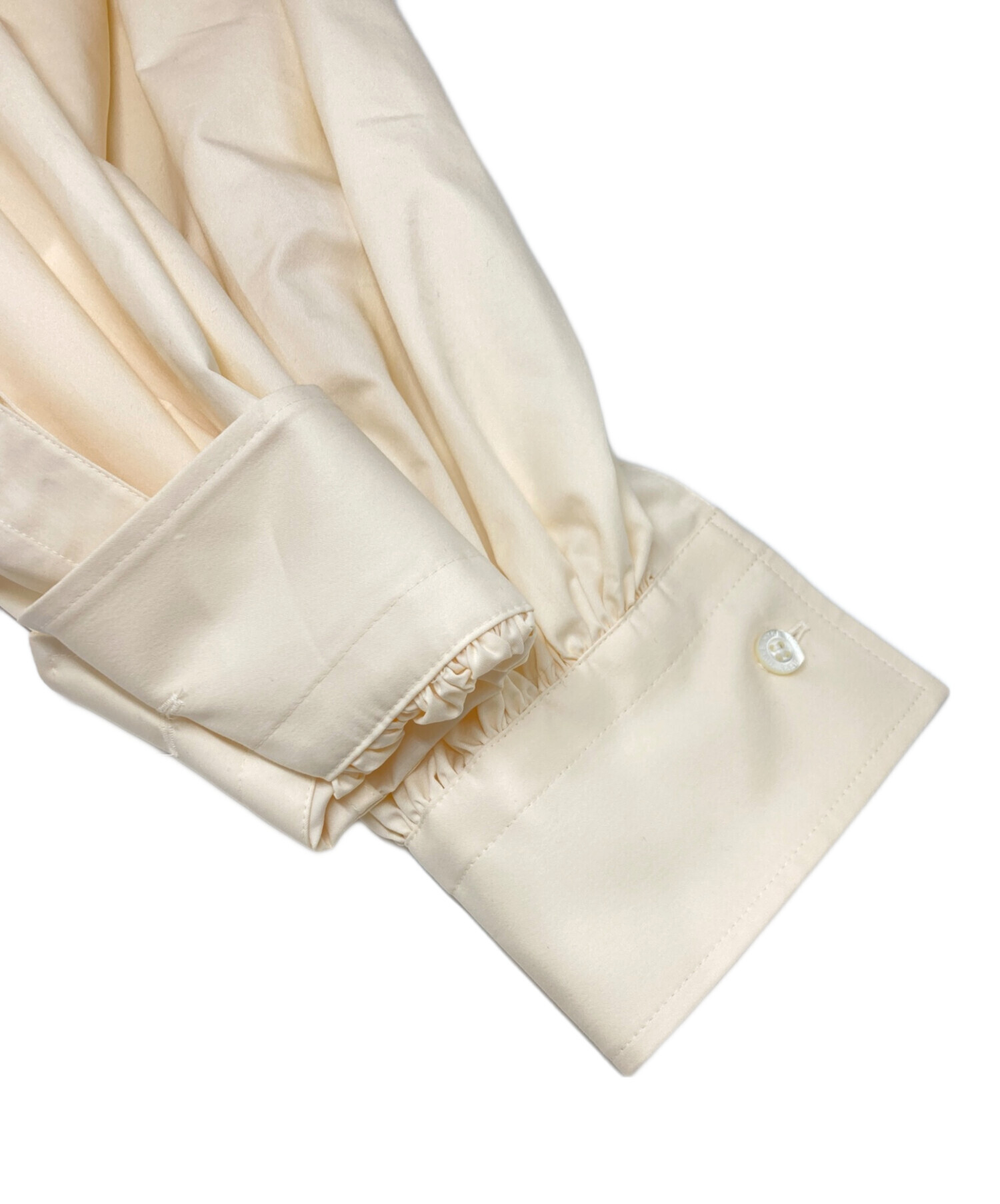 中古・古着通販】HYKE (ハイク) T/C GATHERED DRESS ホワイト サイズ