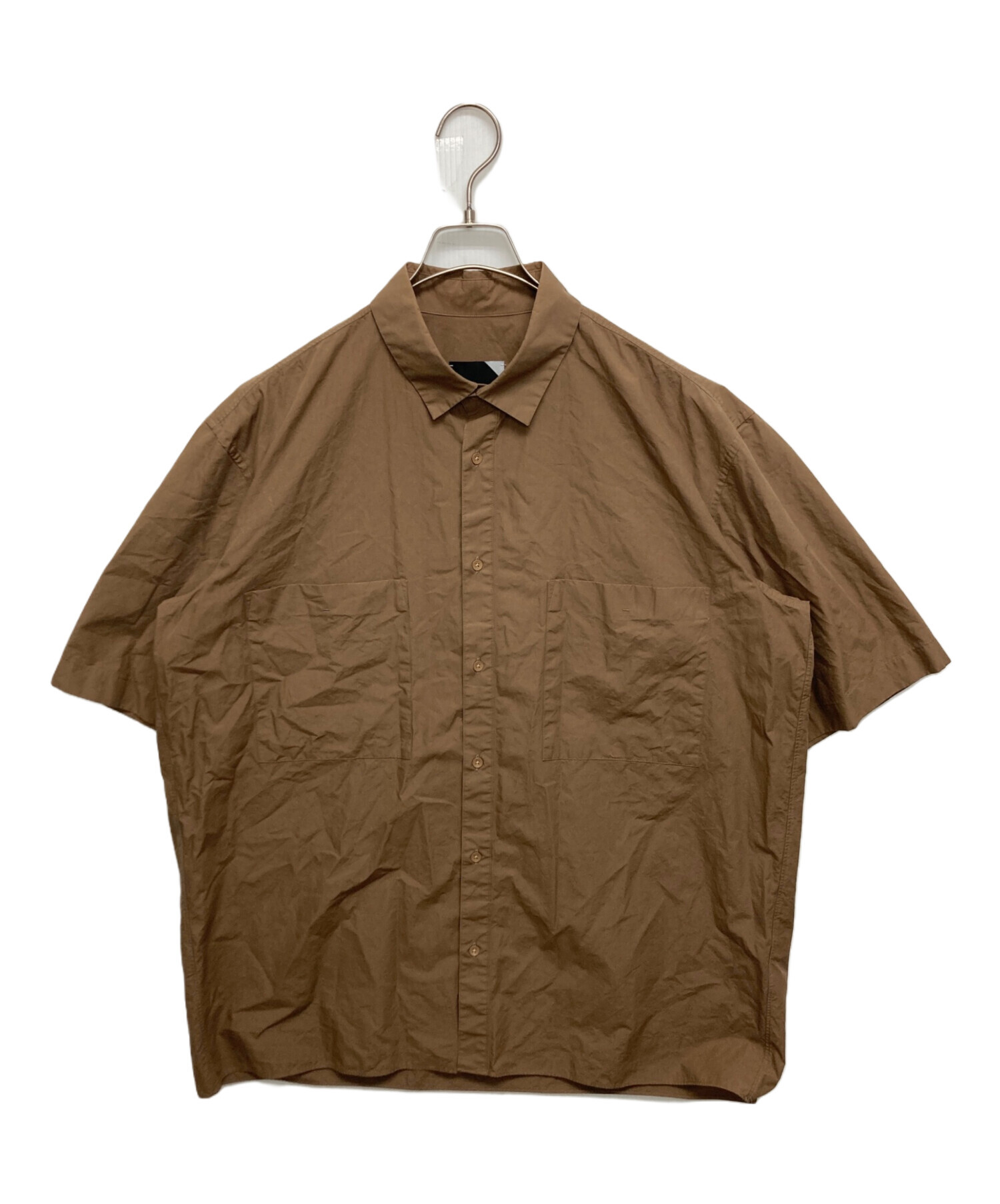 中古・古着通販】ATON (エイトン) オーバーサイズシャツ ブラウン 