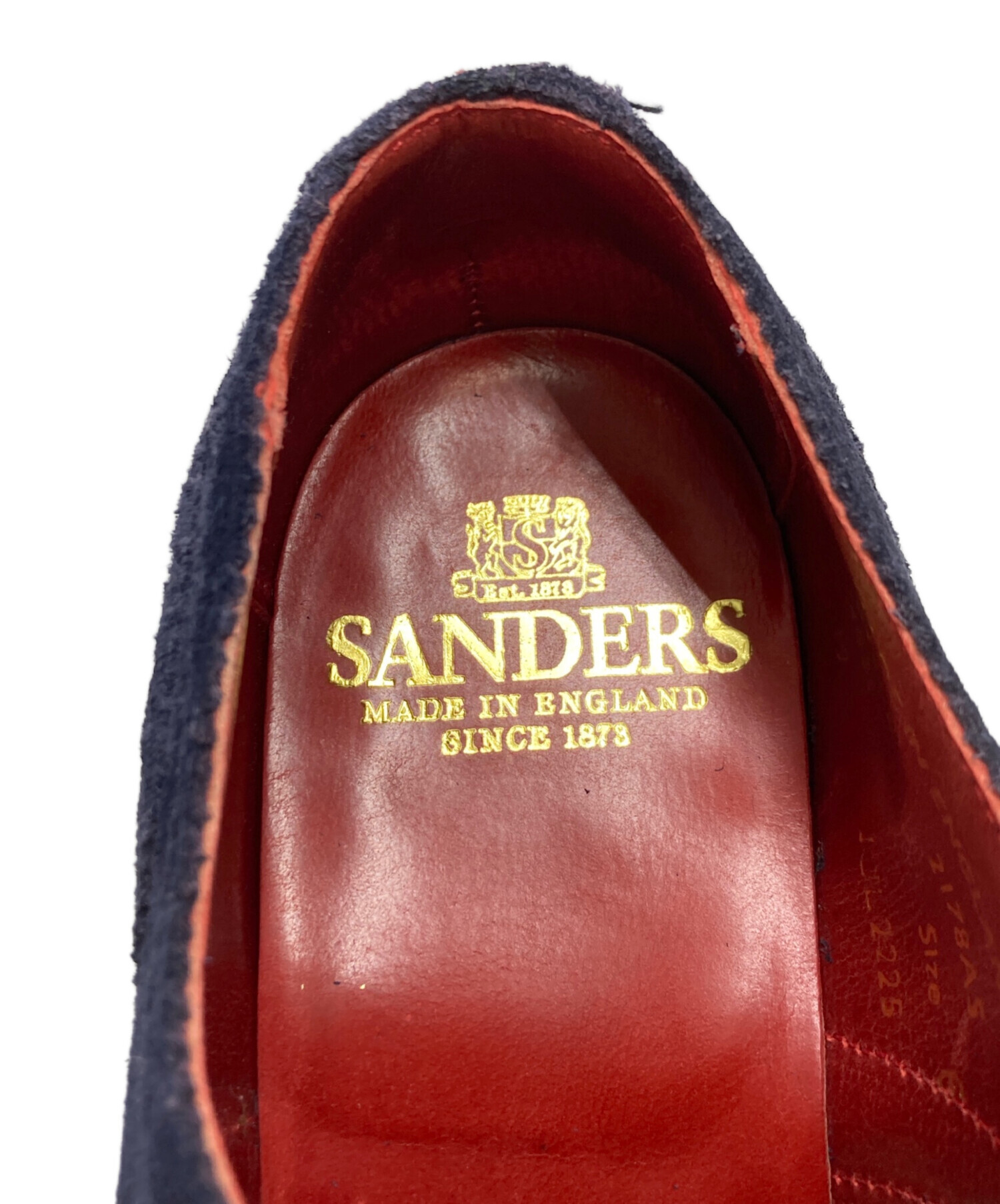 靴/シューズ SANDERS サンダース ブローグシューズ ネイビースエード GB6.5