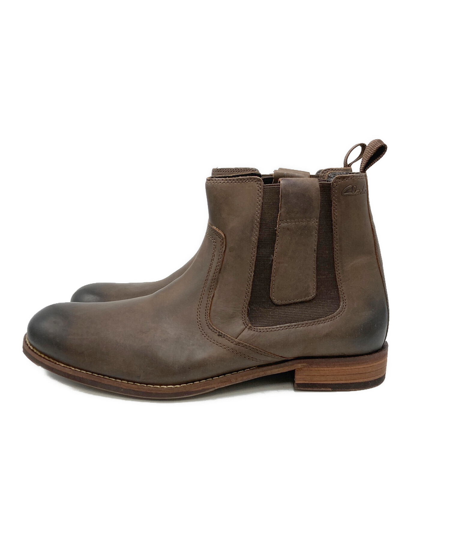中古・古着通販】CLARKS (クラークス) サイドゴアブーツ ブラウン