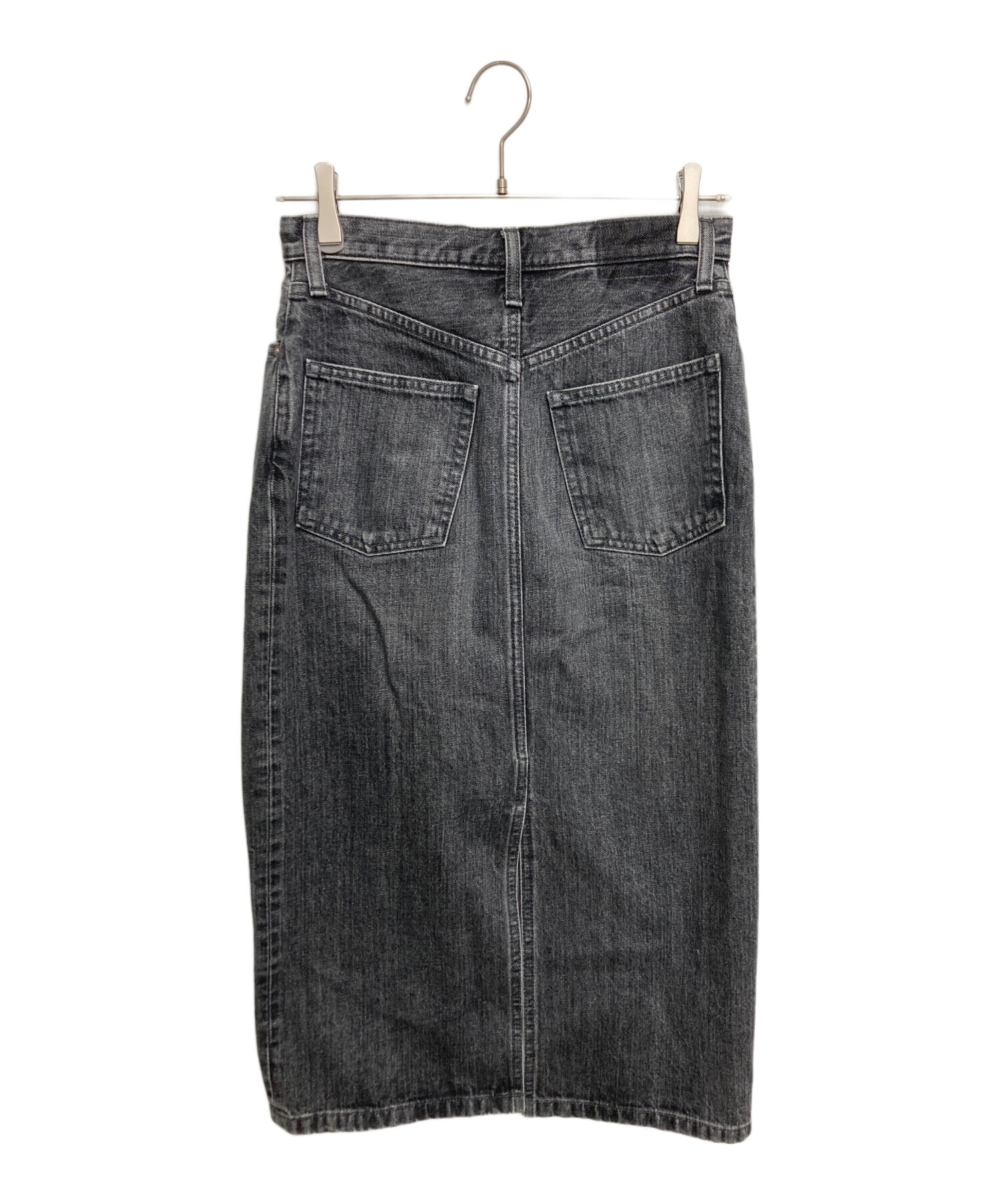中古・古着通販】HYKE (ハイク) DENIM MIDI SKIRT ブラック サイズ
