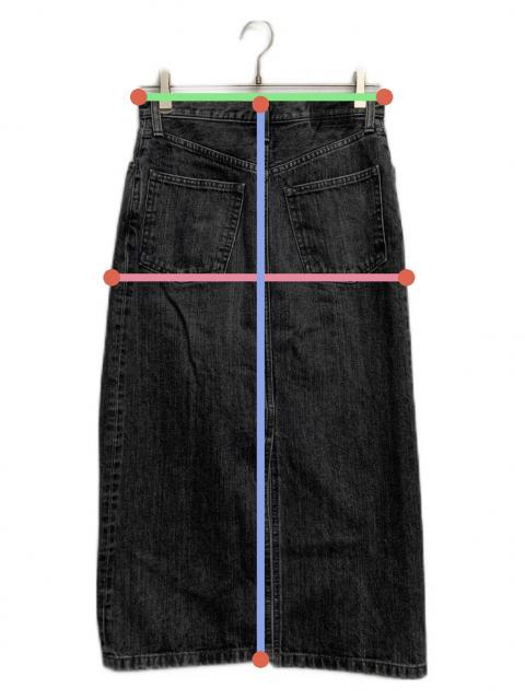 中古・古着通販】HYKE (ハイク) DENIM MIDI SKIRT ブラック