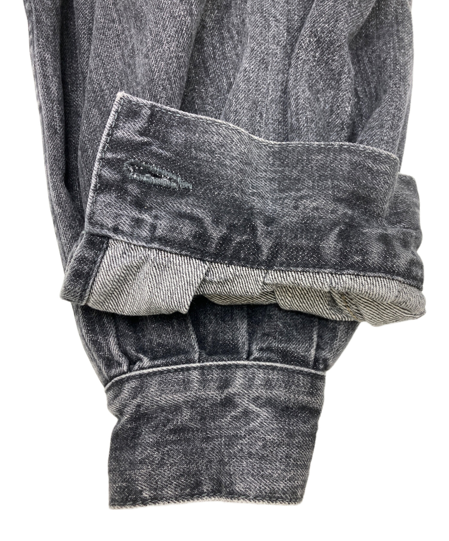 中古・古着通販】HYKE (ハイク) BALLOON SLEEVE DENIM JACKET ブラック