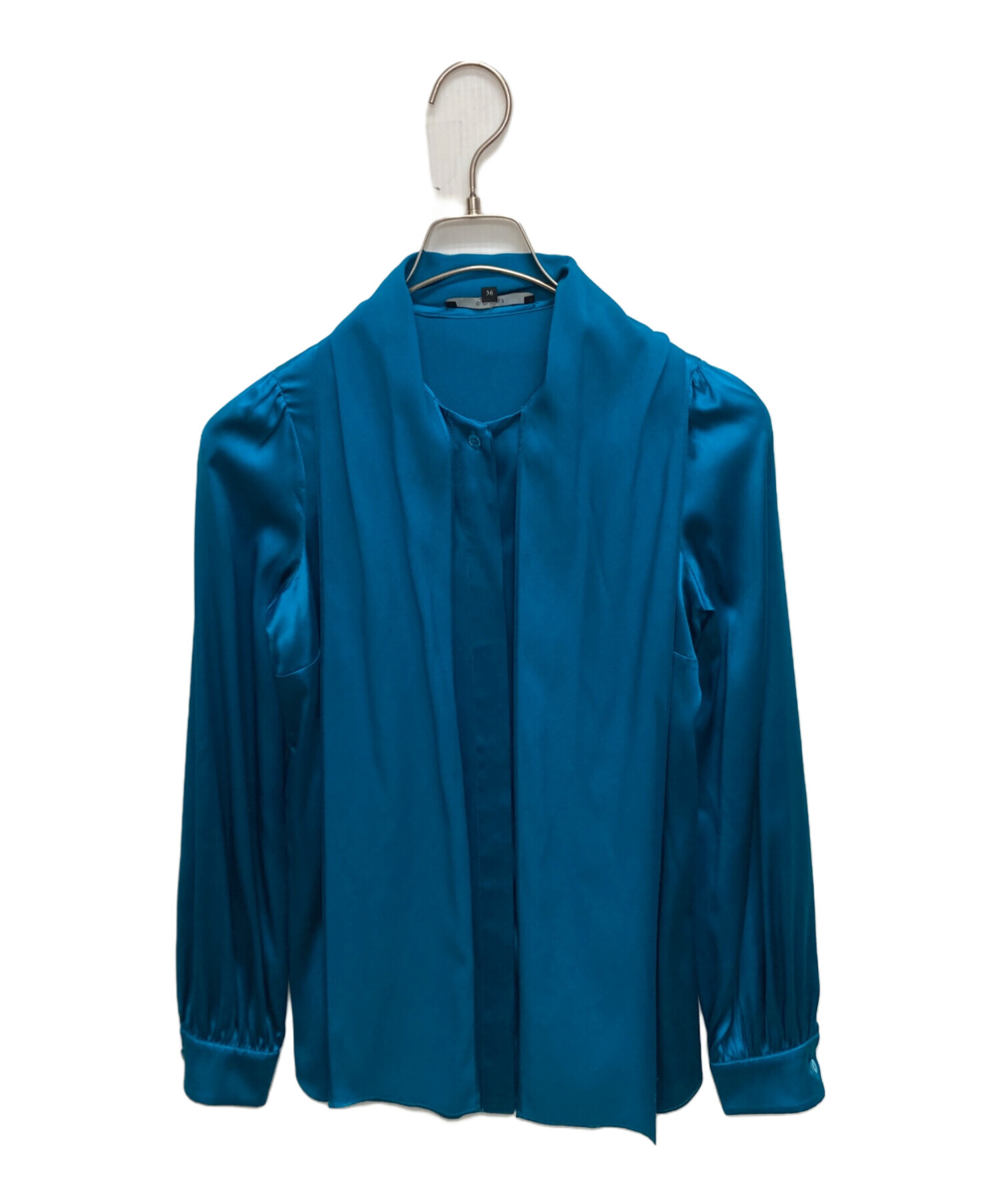 中古・古着通販】GUCCI (グッチ) シルクボウタイブラウス ブルー 