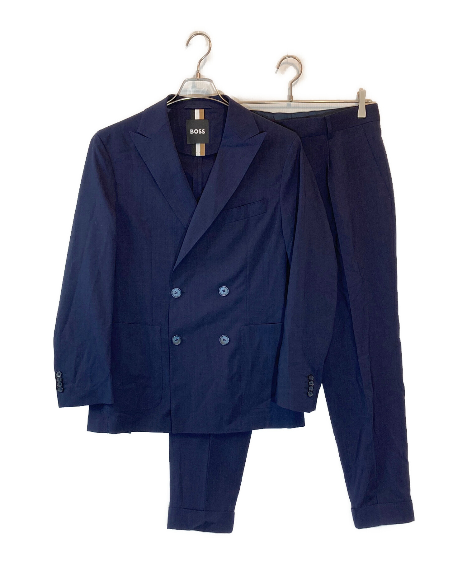 中古・古着通販】BOSS (ボス) ダブルセットアップスーツ ネイビー