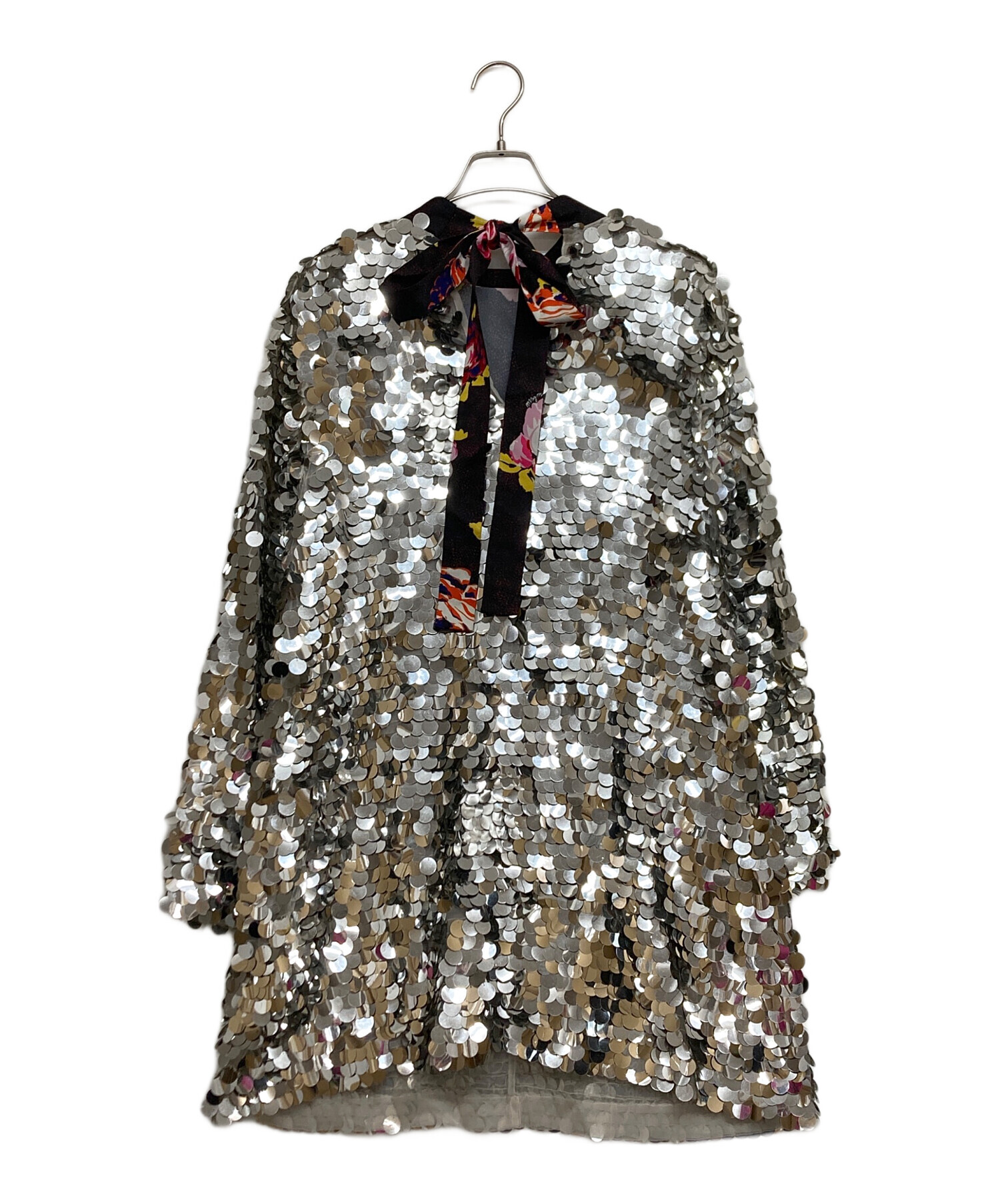短期間出品・処分価格！未使用品・MSGM フィット&フレアワンピース IT40 中古・古着通販】MSGM (エムエスジーエム) スパンコール ワンピース