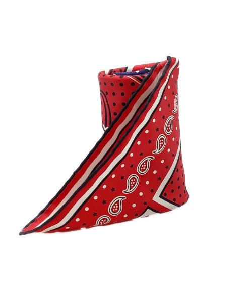 中古・古着通販】HERMES (エルメス) カレ55 レッド×ブルー｜ブランド