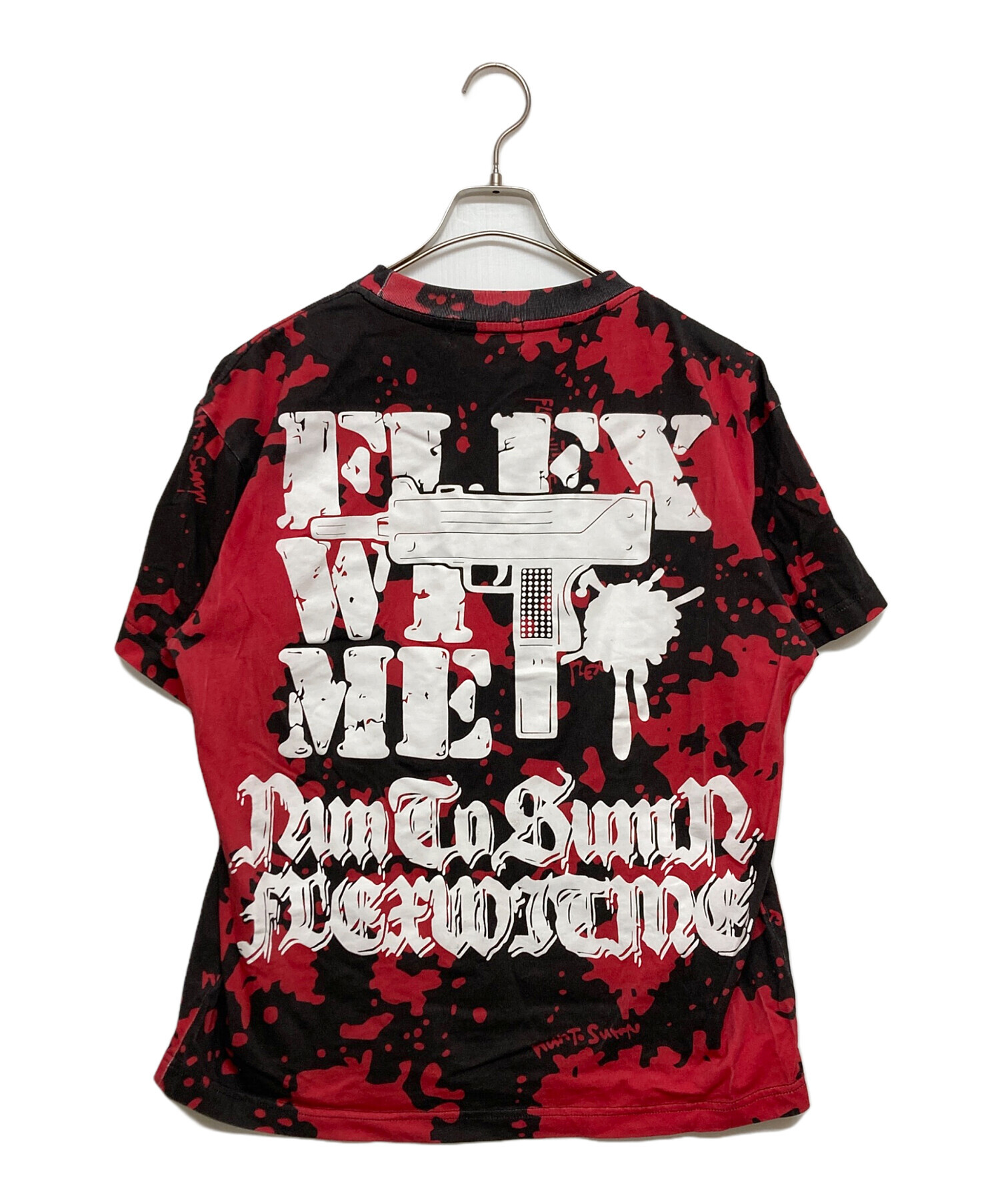 flex wit me ロンT Mサイズ 中古・古着通販】FLEX WIT ME (フレックスウィット三―) カモ柄ロゴT