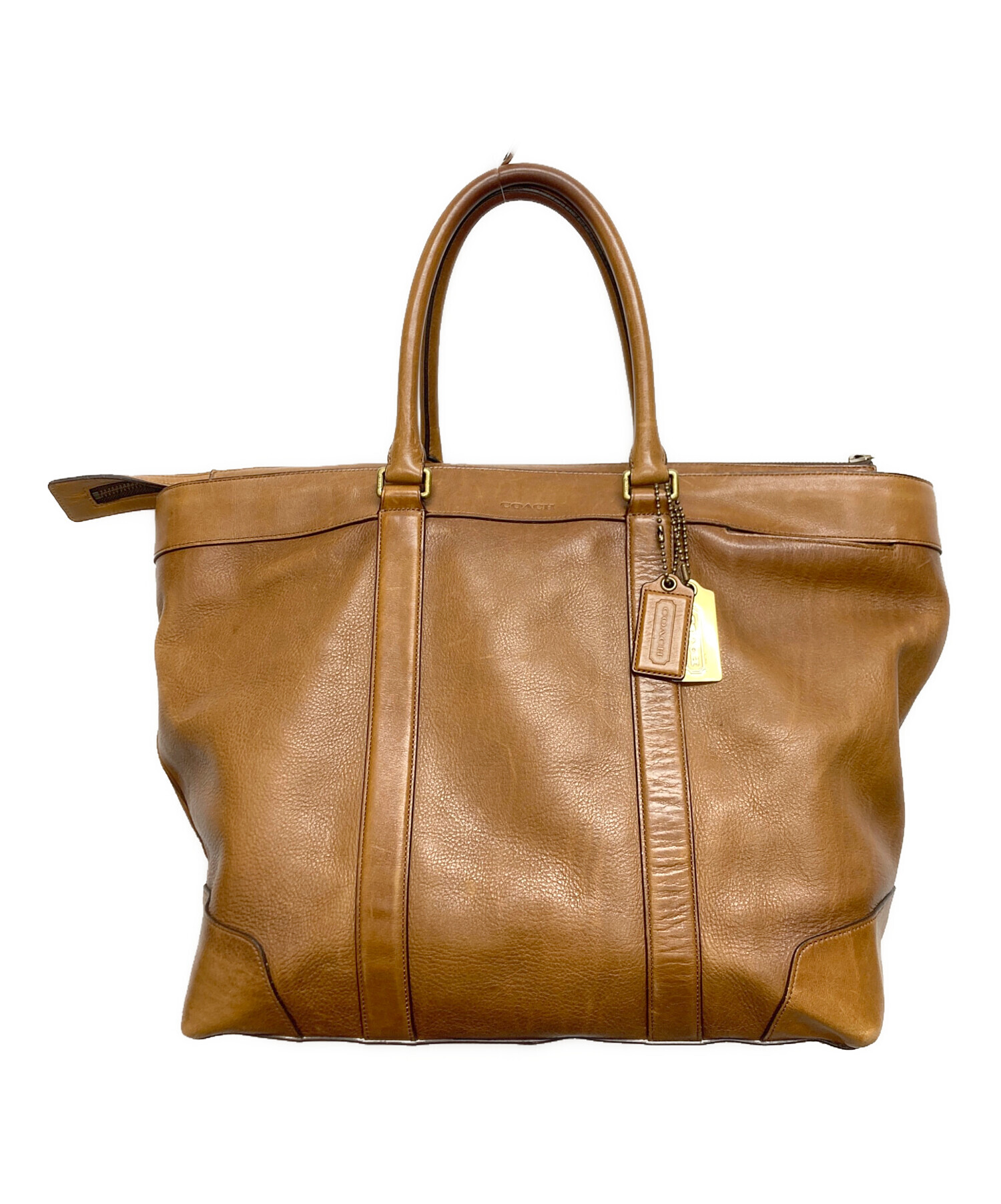 中古・古着通販】COACH (コーチ) レザーボストンバッグ ブラウン 