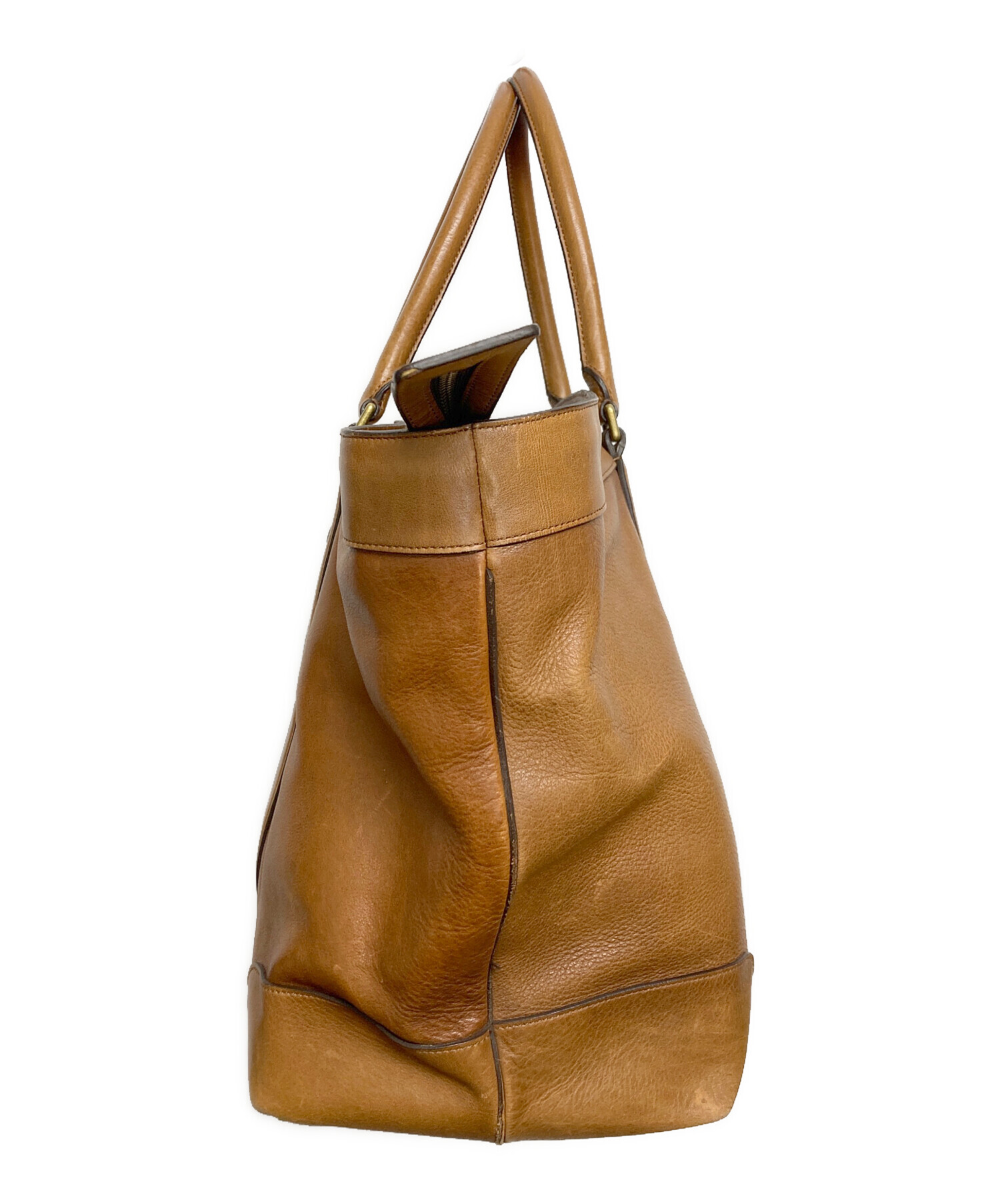 中古・古着通販】COACH (コーチ) レザーボストンバッグ ブラウン 
