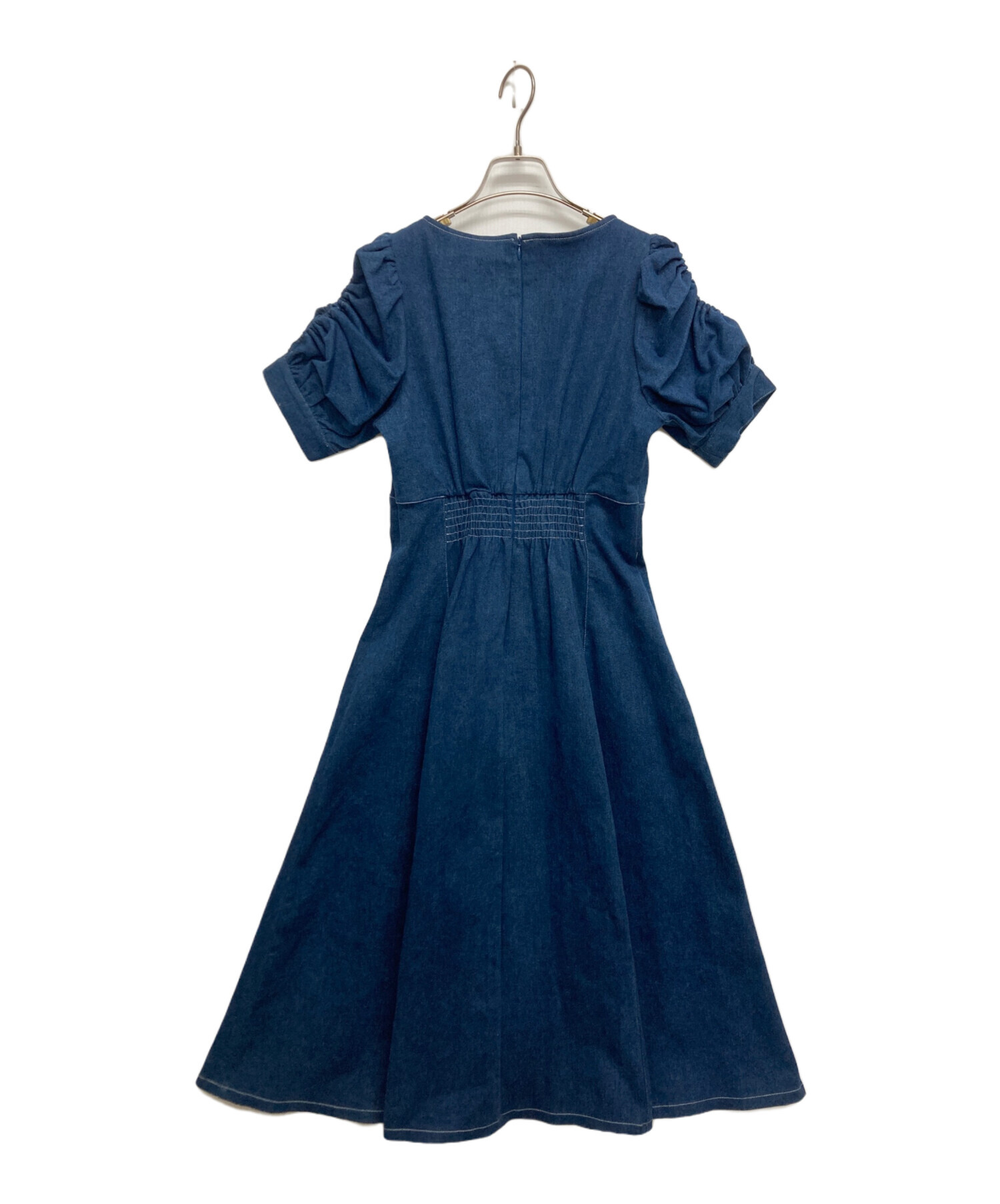 rosemuse ロゼミューズ denim puff sleeves dress lace denim dress