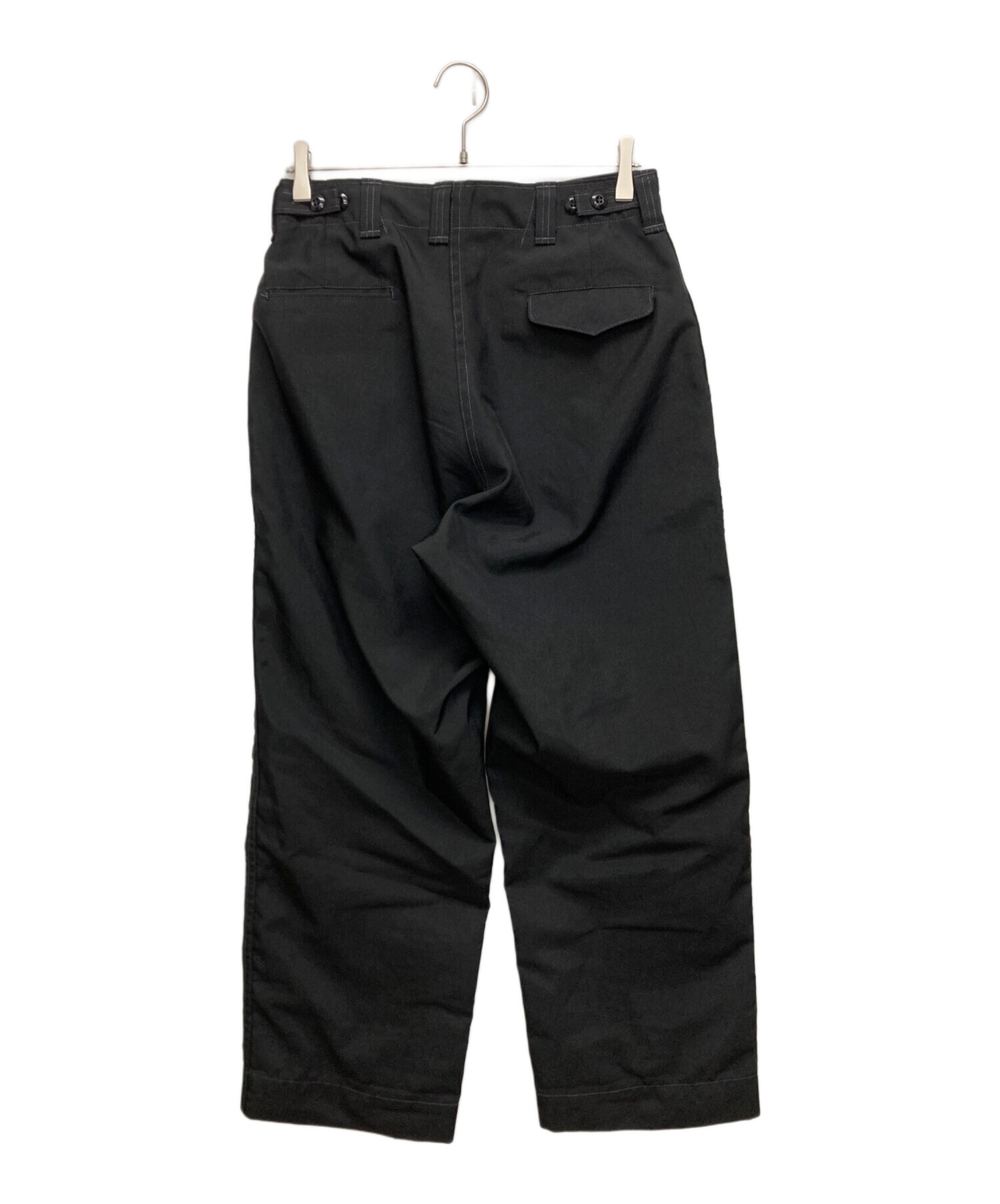 中古・古着通販】TUKI (ツキ) ポリストレートパンツ ブラック サイズ 