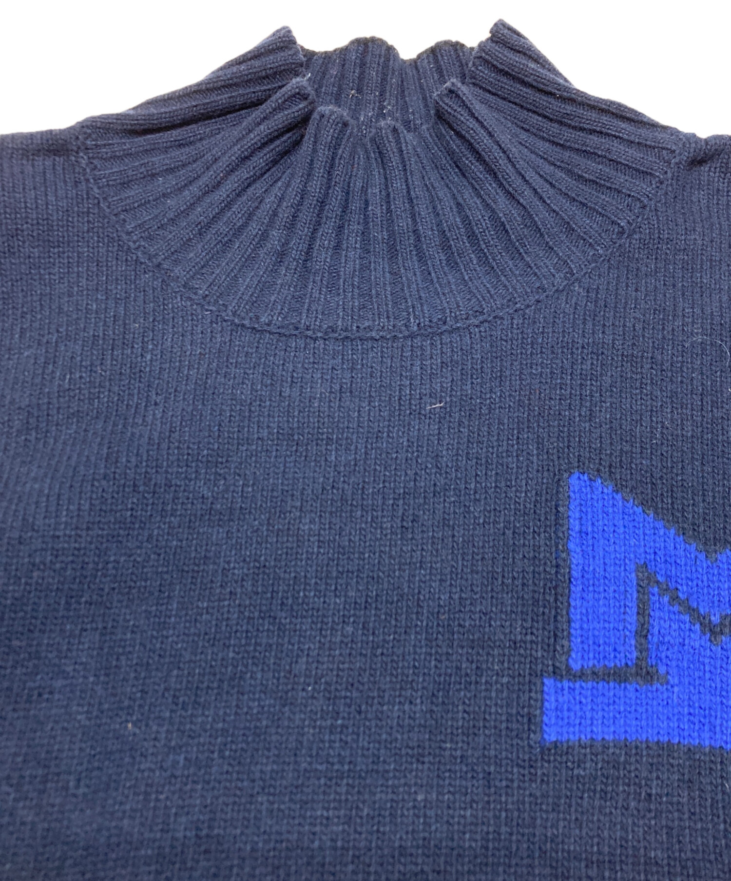 MAISONKITSUNE メゾンキツネ ニット ネイビー 中古・古着通販】MAISON KITSUNE (メゾンキツネ) ハイネック