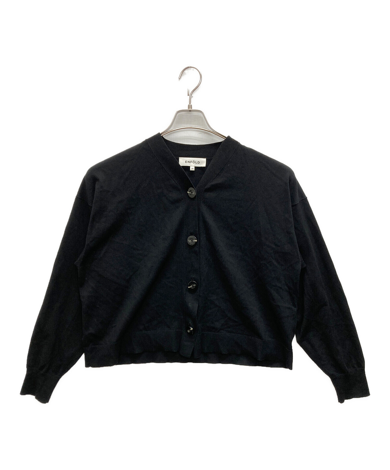 中古・古着通販】ENFOLD (エンフォルド) BOX CARDIGAN ブラック サイズ