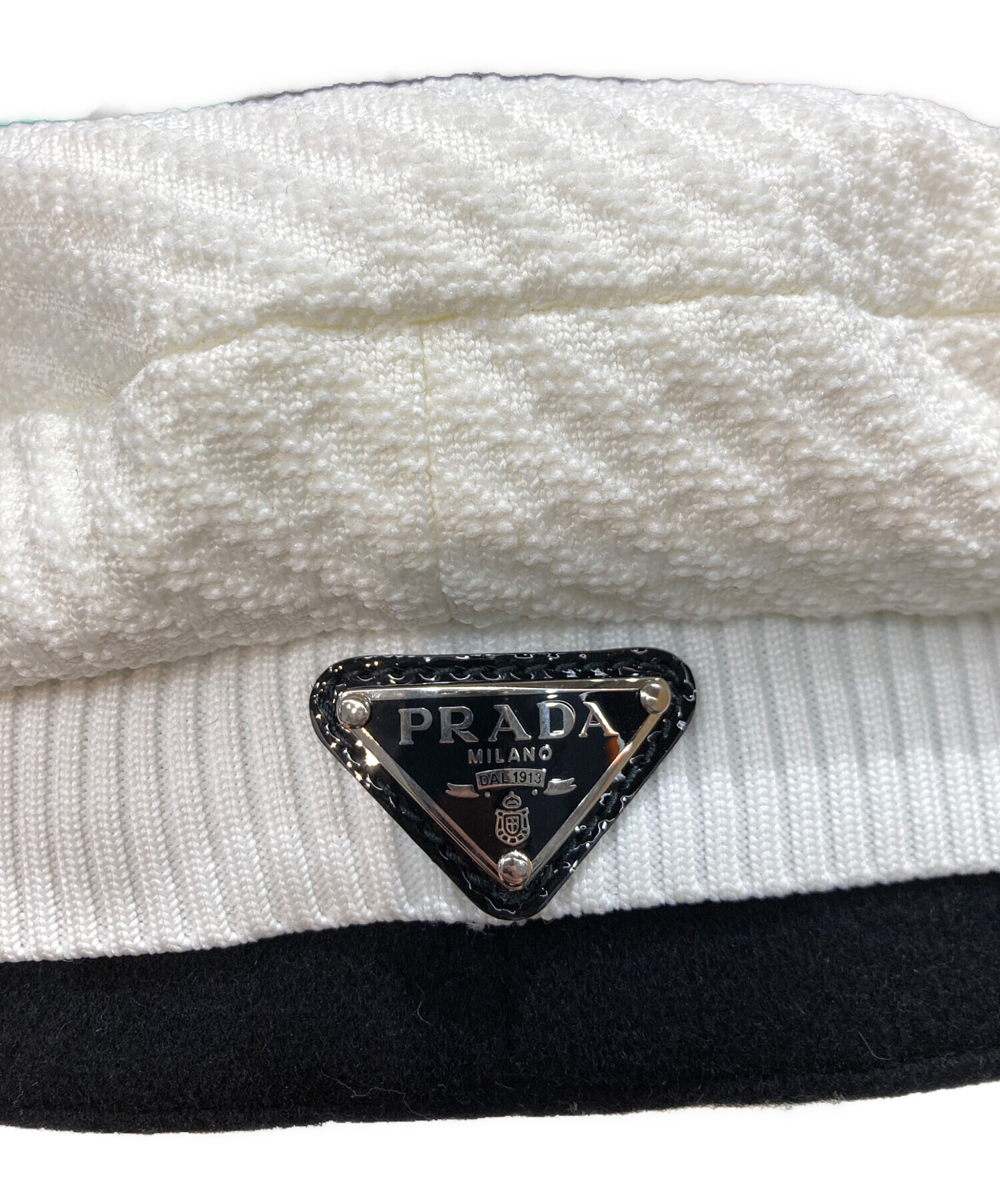 中古・古着通販】PRADA (プラダ) ニット×パテントレザートライアングル