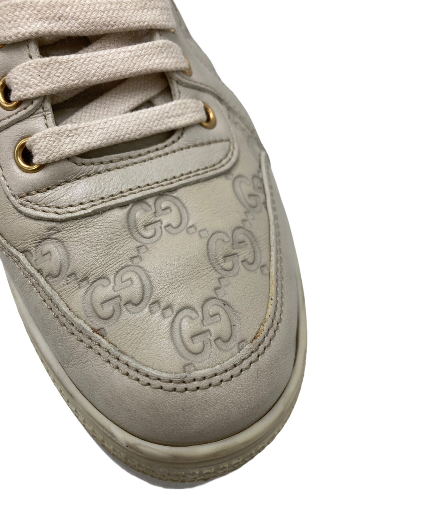 中古・古着通販】GUCCI (グッチ) ハイカットスニーカー アイボリー 