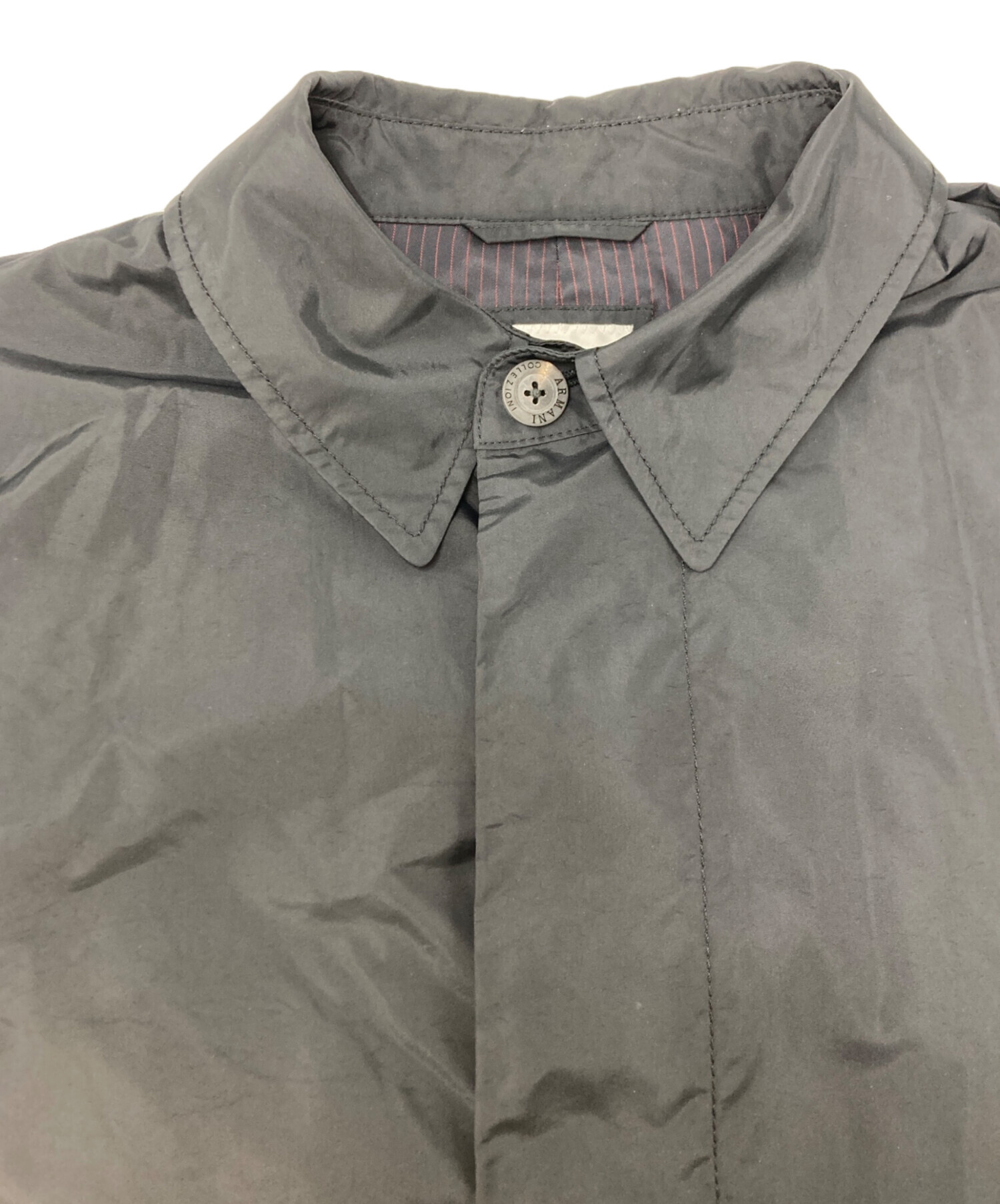 アルマーニ コレツィオーニ ノーカラーナイロンジャケット 58 麻 アルマーニ コレツィオーニ ノーカラーナイロンジャケット 58 麻