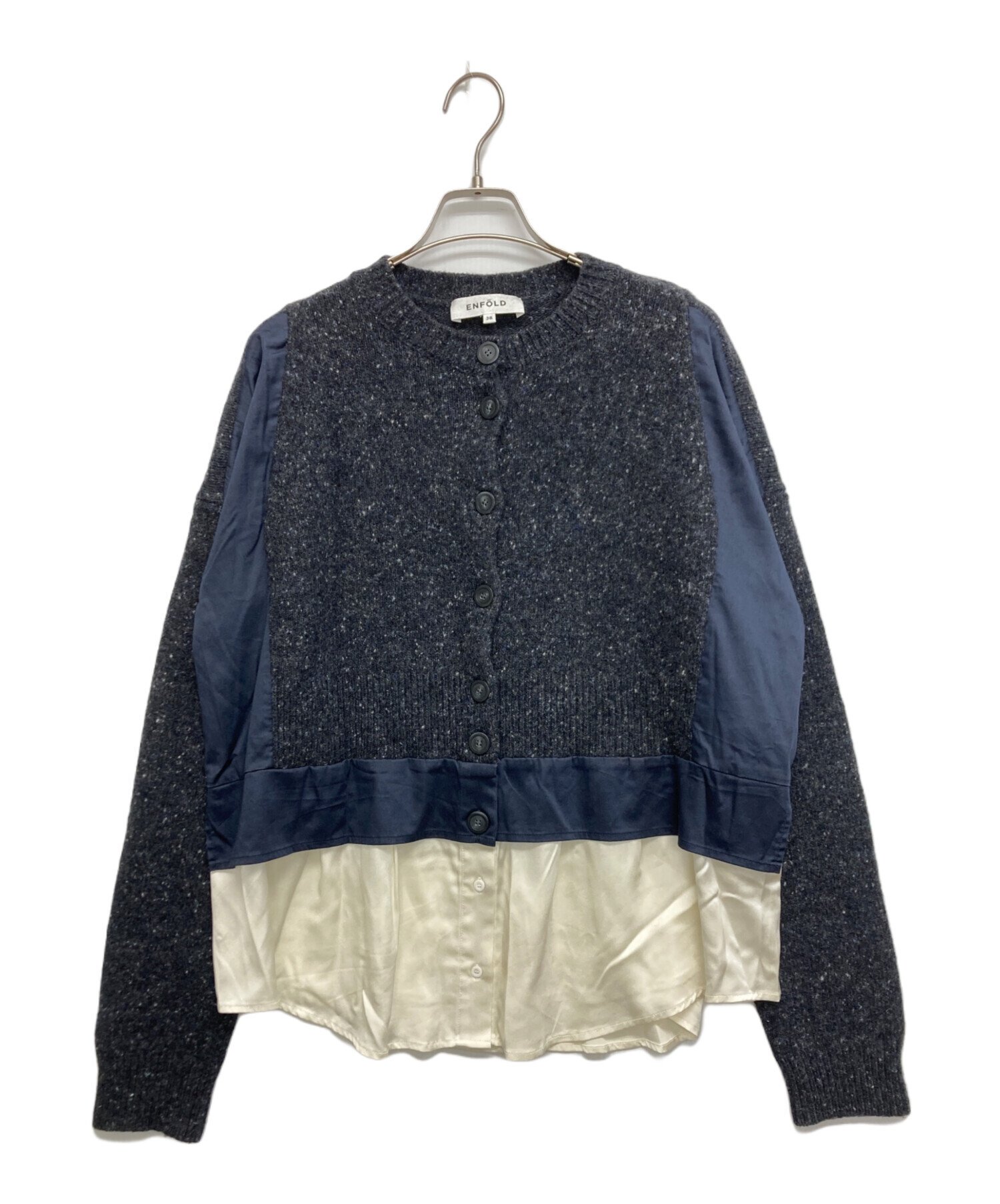 中古・古着通販】ENFOLD (エンフォルド) LAYERED CARDIGAN グレー