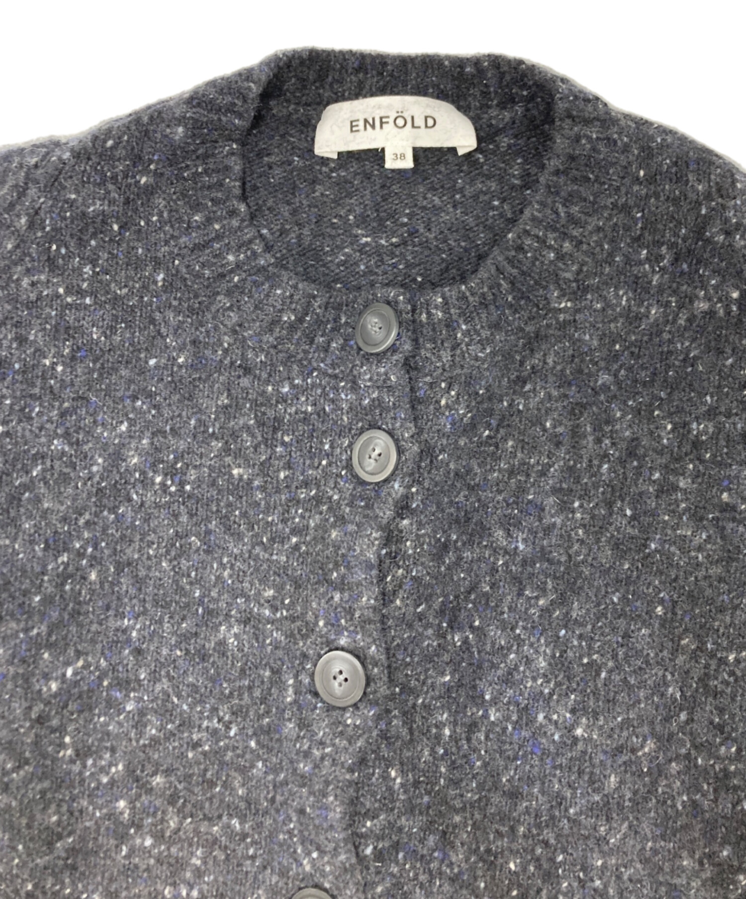 ENFOLD エンフォルド 300HS270-0930 LAYERED-CARDIGAN レイヤード カーディガン オフホワイト系 38【中古】 ENFOLD - ENFOLD エンフォルド 300HS270-0930 LAYERED-CARDIGAN