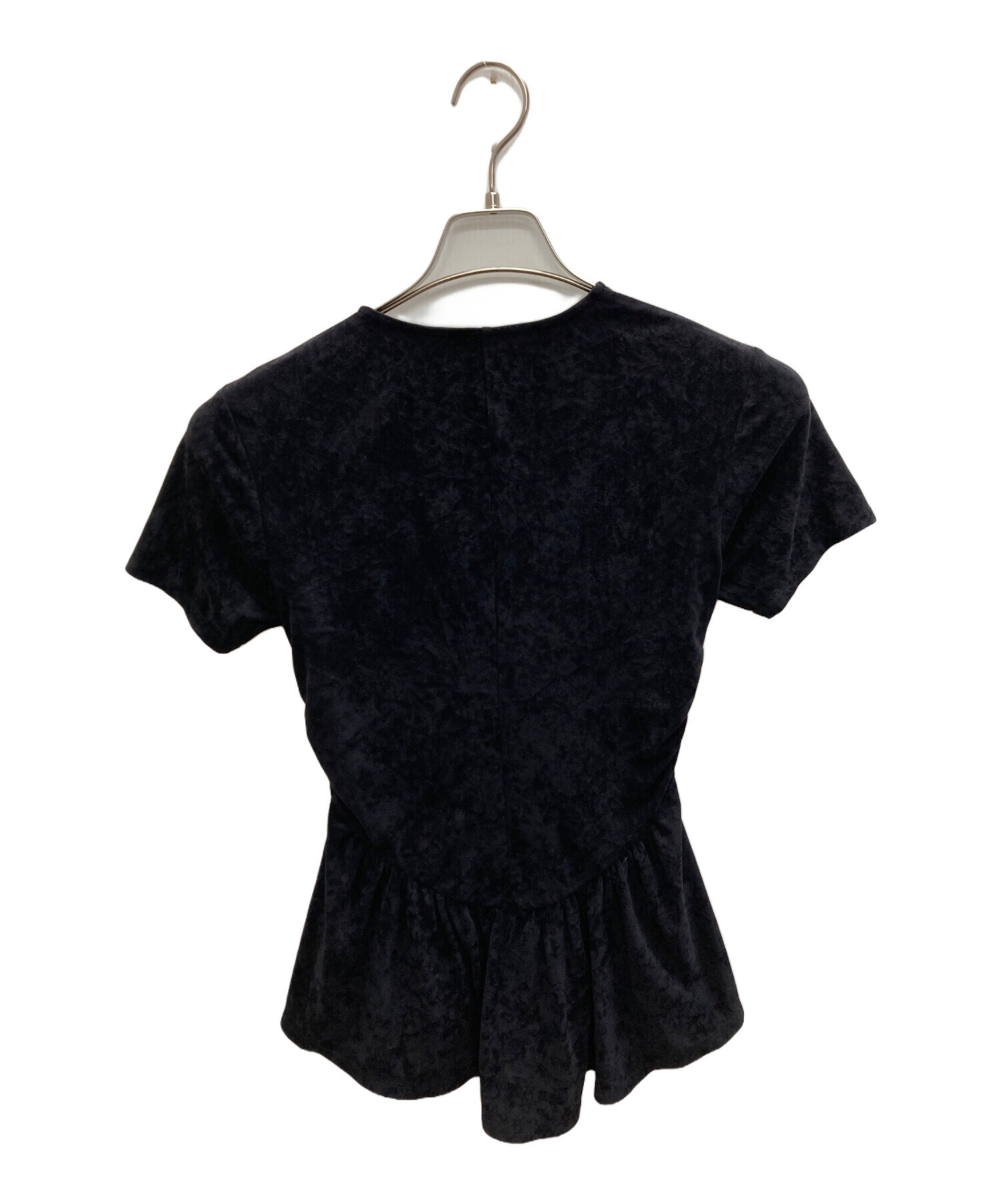 FETICO / フェティコ | 2024AW | CUTOUT VELOUR T-SHIRT カットソー | 1 | ブラック | レディース 中古・古着通販】FETICO (フェティコ) CUTOUT VELOUR T-SHIRT ブラック