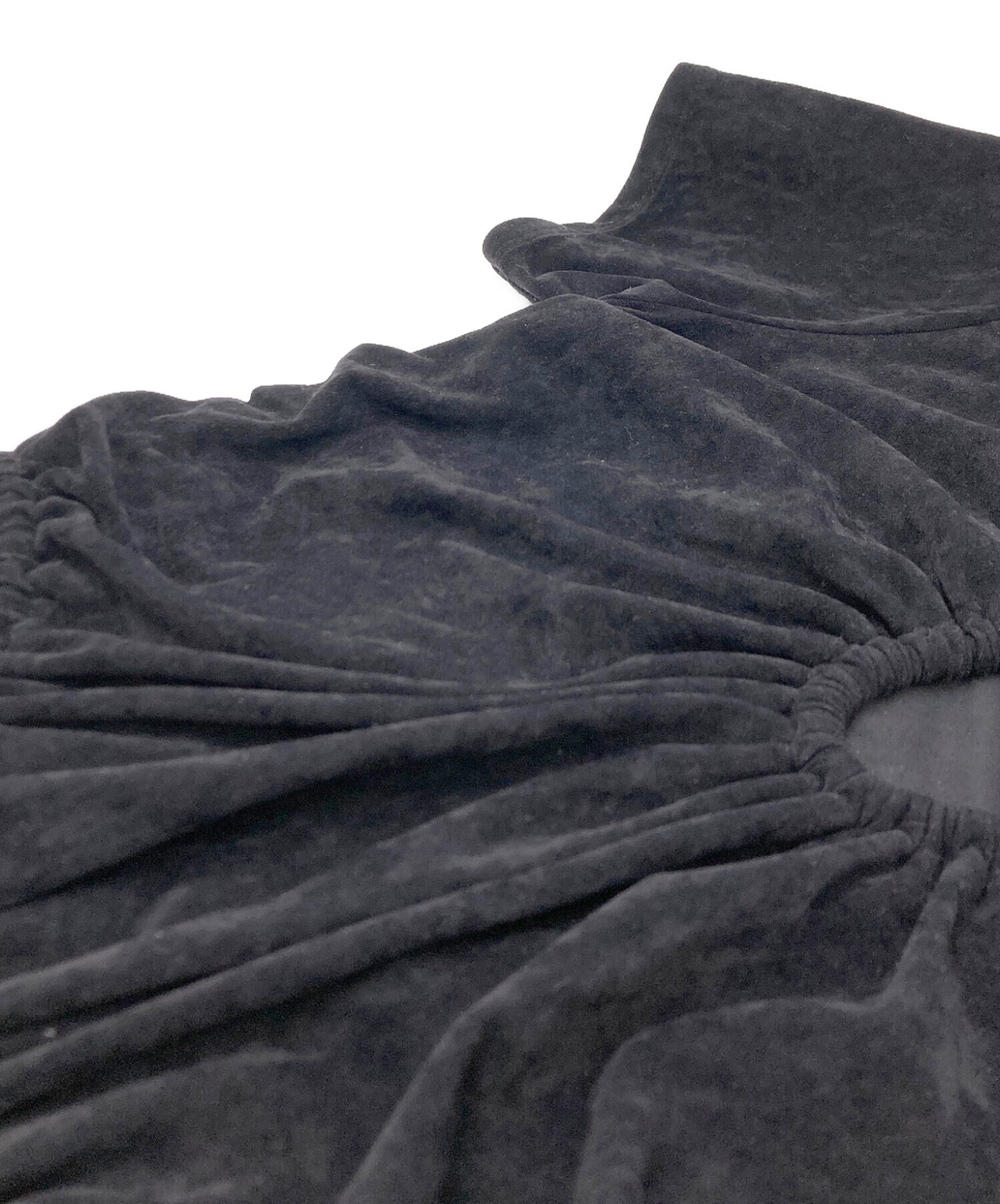 中古・古着通販】FETICO (フェティコ) CUTOUT VELOUR T-SHIRT ブラック