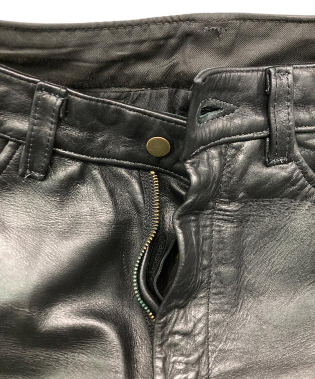 中古・古着通販】VANSON (バンソン) レザーパンツ ブラック サイズ