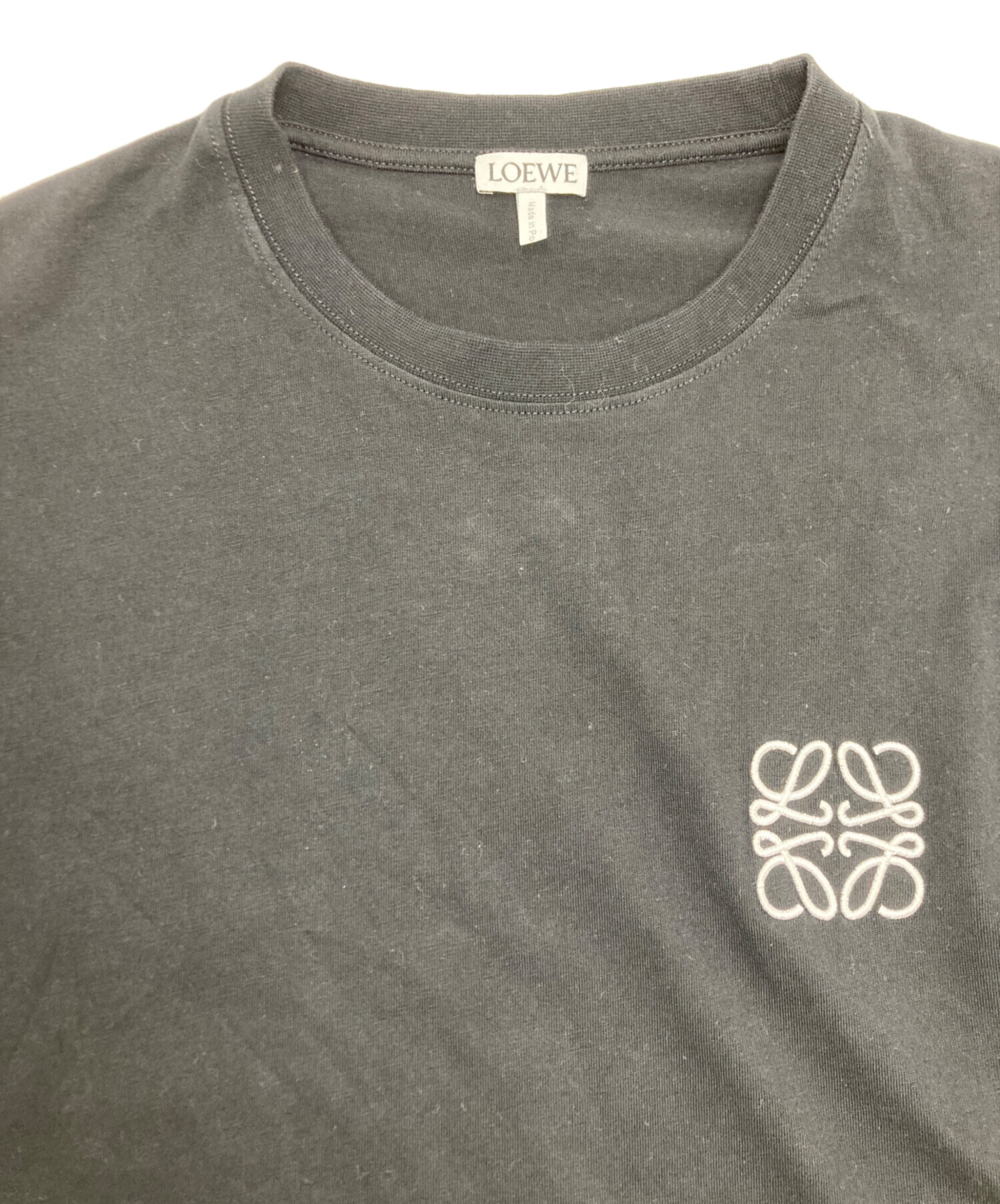 中古・古着通販】LOEWE (ロエベ) アナグラム刺繍 Tシャツ ブラック