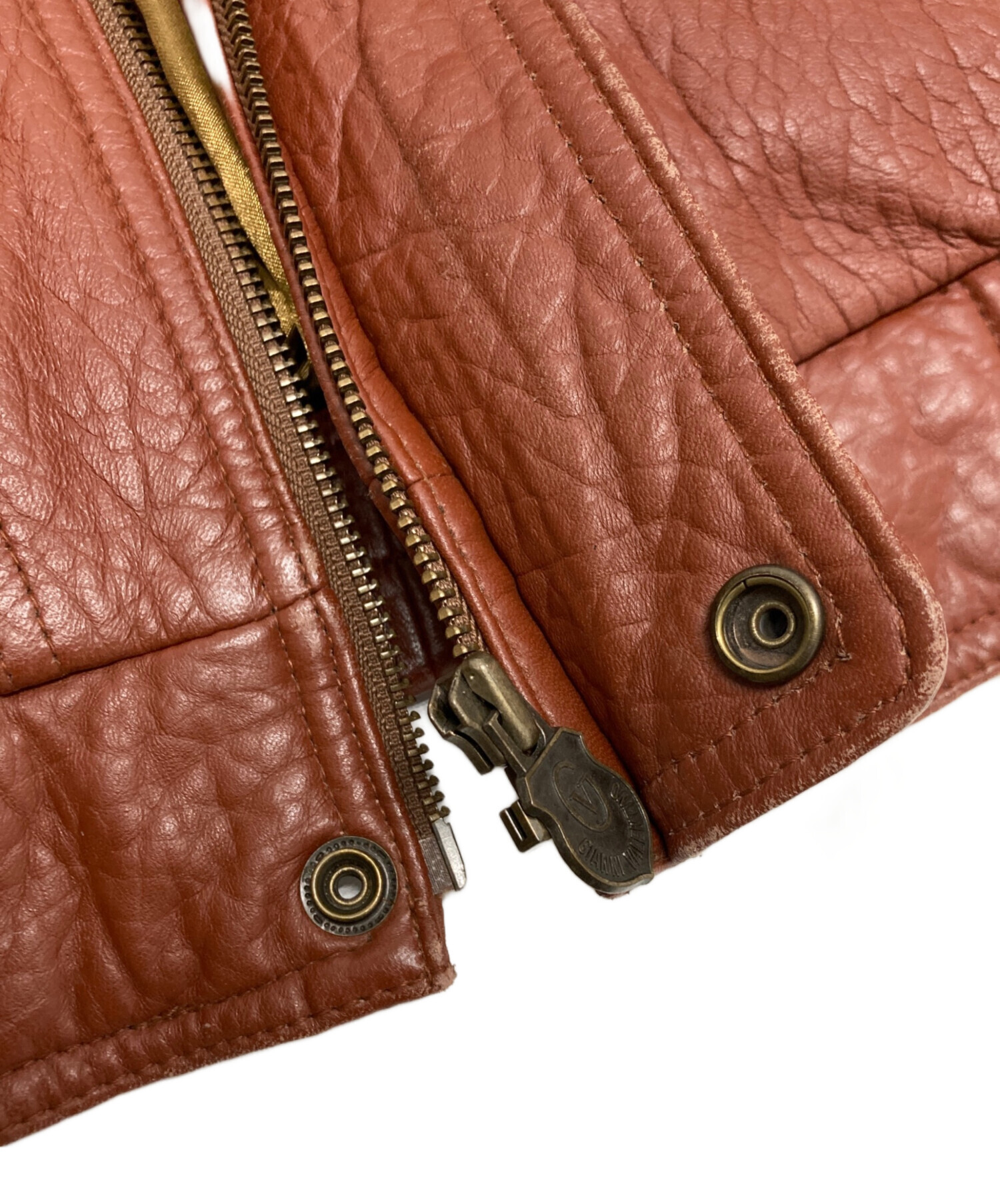 バレンチノ イタリア製 レザージャケット カバーオール 52サイズ 本革？ 古着 中古・古着通販】GIANNI VALENTINO (ジャンニバレンチノ) レザー