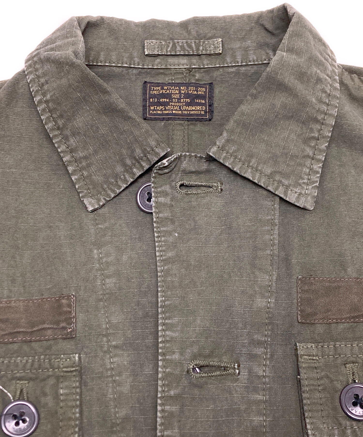 中古・古着通販】WTAPS (ダブルタップス) クロスボーンシャツ カーキ