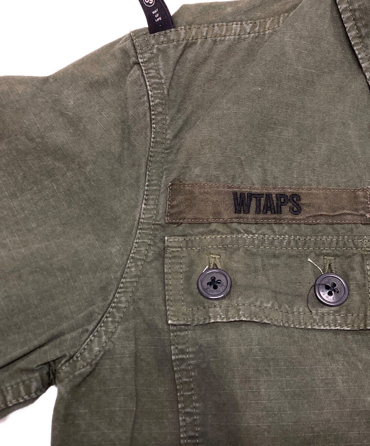 中古・古着通販】WTAPS (ダブルタップス) クロスボーンシャツ カーキ