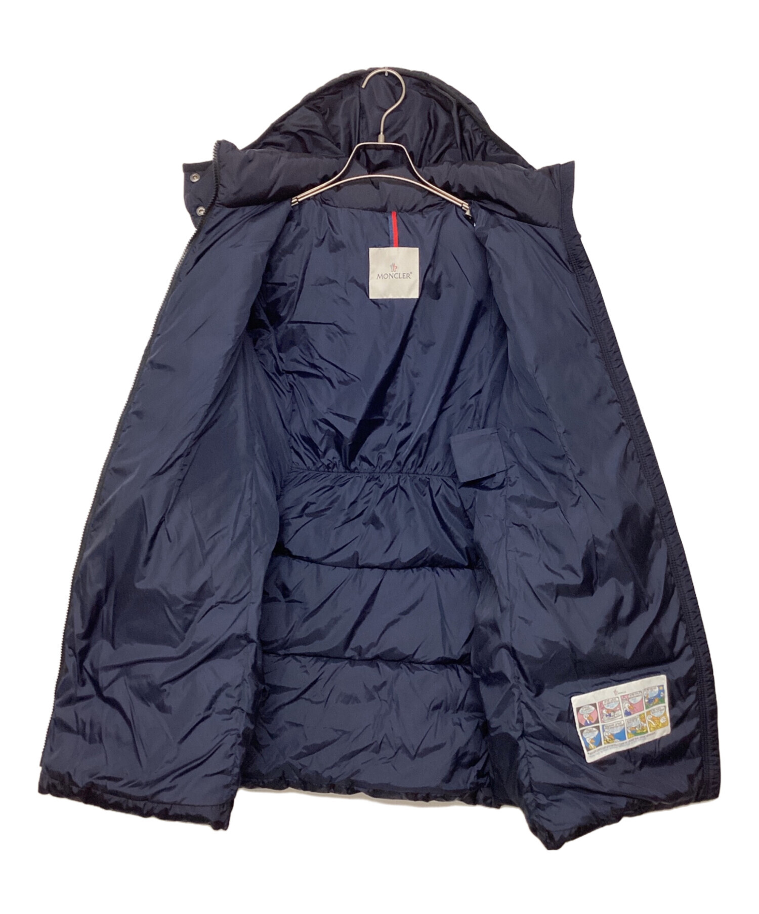 MONCLER ネイビー フリルモッズコート フード付き MONCLER ネイビー フリルモッズコート フード付き