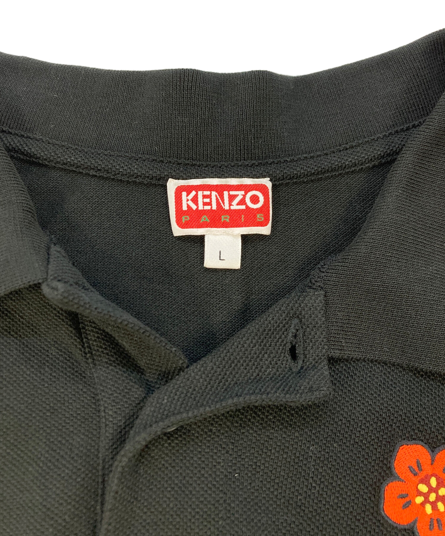 【オレンジジュース様取置き用】ケンゾー ブラック ポロシャツ M ワンポイント KENZO（ケンゾー） KENZO K-FIT TIGER CREST POLO SHIRT F755PO0014BA