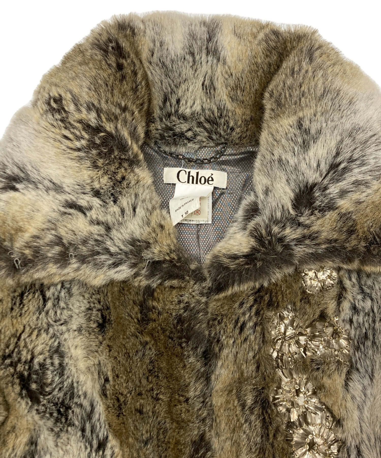 中古・古着通販】Chloe (クロエ) ファージャケット ベージュ サイズ