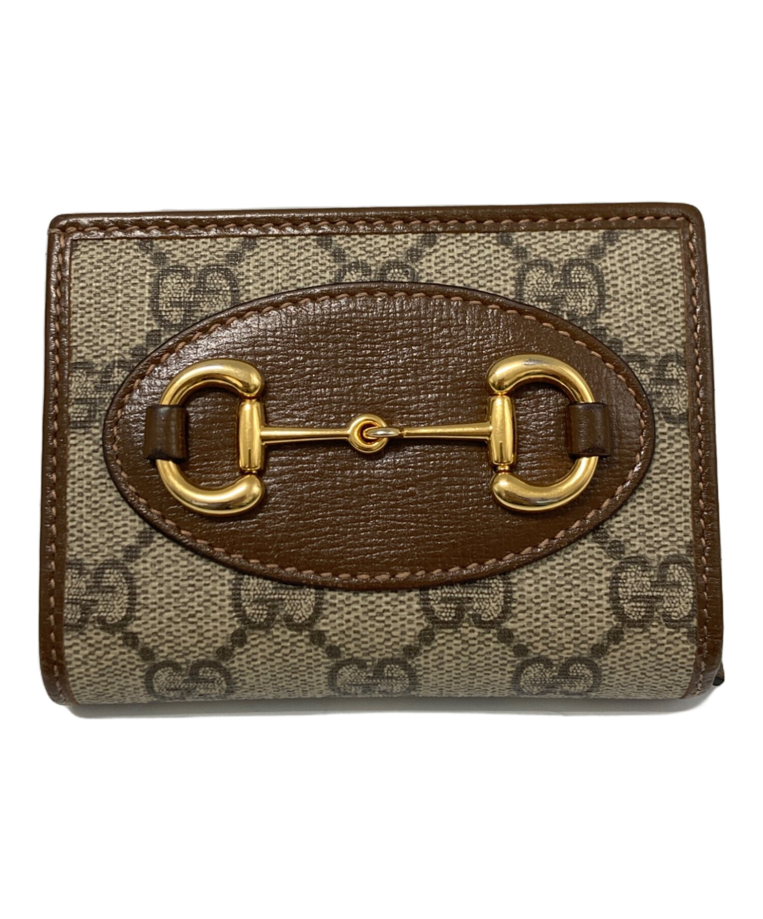 【正規品・付属品完備】グッチ 二つ折り財布 ホースビット GGスプリーム 正規品・付属品完備】グッチ 二つ折り財布 ホースビット GGスプリーム