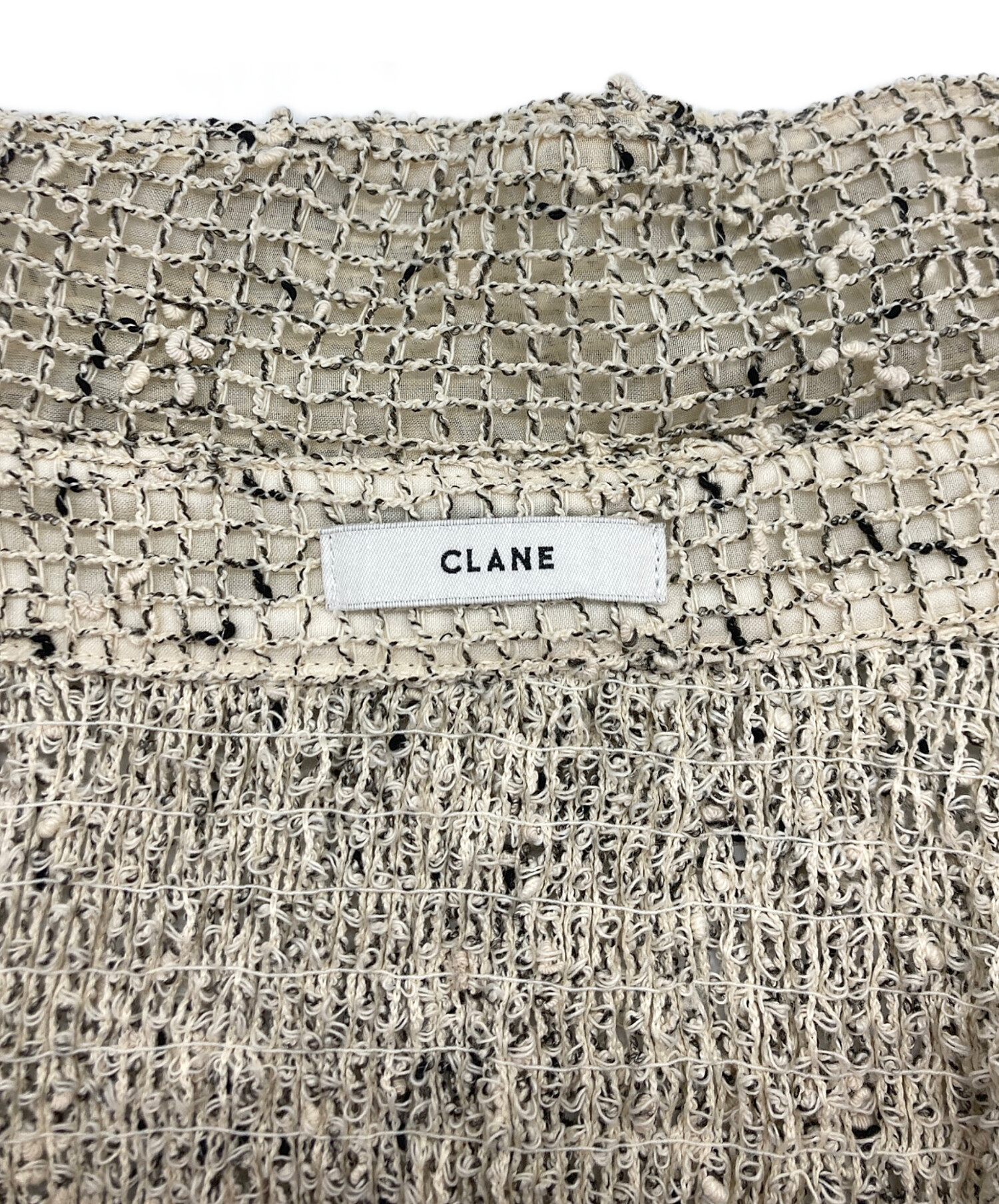 中古・古着通販】CLANE (クラネ) MIX MESH GATHER SHIRT ホワイト 