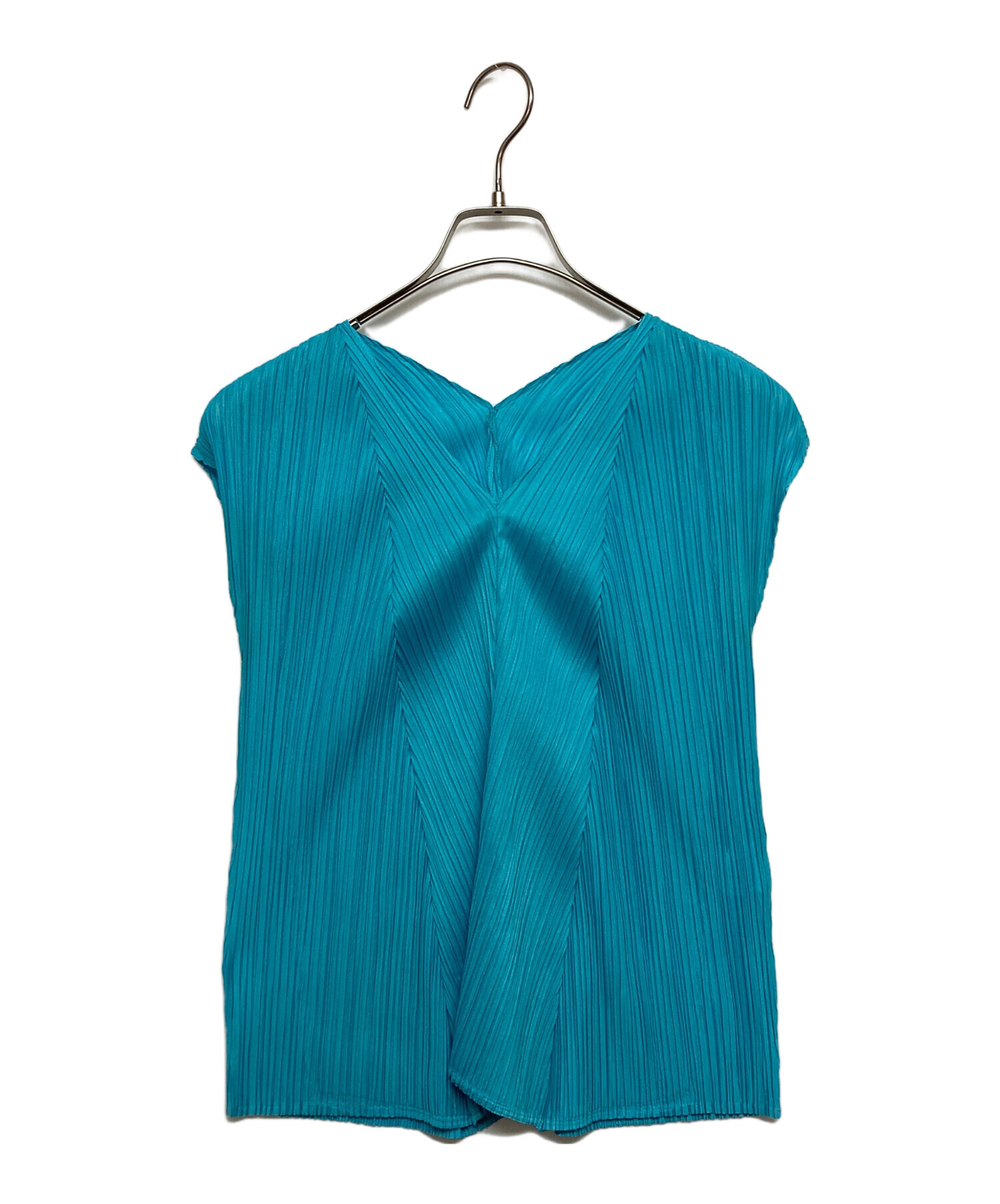 PLEATS PLEASEプリーツプリーズ ロイヤルブルー プリーツノースリーブ 中古・古着通販】PLEATS PLEASE (プリーツプリーズ) プリーツ
